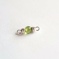 Tiny Green Peridot Gemstone Connector ~ August Birthstone ~ Handmade by The Tiny Tree Frog Jewellery