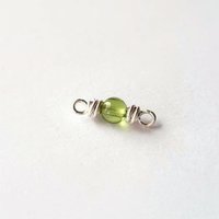 Tiny Green Peridot Gemstone Connector ~ August Birthstone ~ Handmade by The Tiny Tree Frog Jewellery