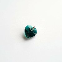 Emerald Green Crystal Heart Charm ~ Handmade by The Tiny Tree Frog Jewellery