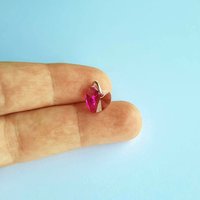 Fuchsia Pink Crystal Heart Charm ~ Handmade by The Tiny Tree Frog Jewellery