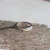 Recycled sterling silver adjustable spiral finger, midi or thumb ring, hand crafted The Tiny Tree Frog Jewellery