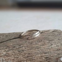 Recycled 925 sterling silver wrap ring, hand made The Tiny Tree Frog Jewellery