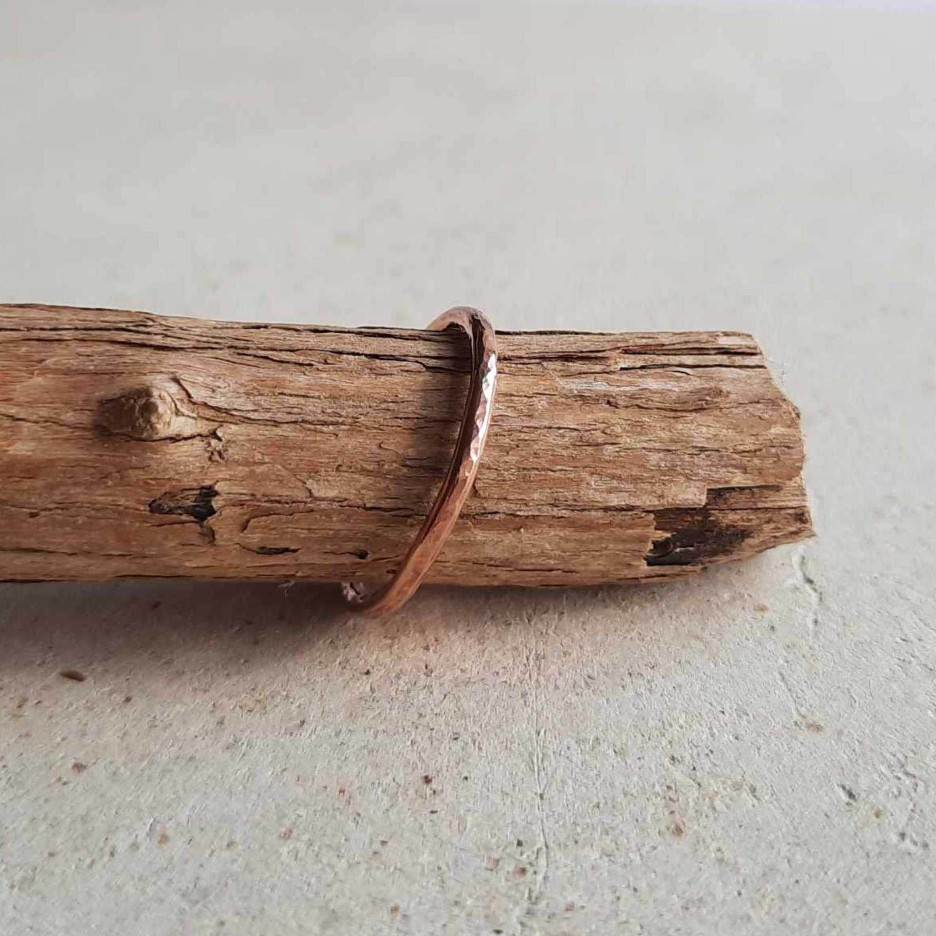 Hand Crafted Copper Ring 7th Anniversary Gift, Hand Crafted by The Tiny Tree Frog Jewellery