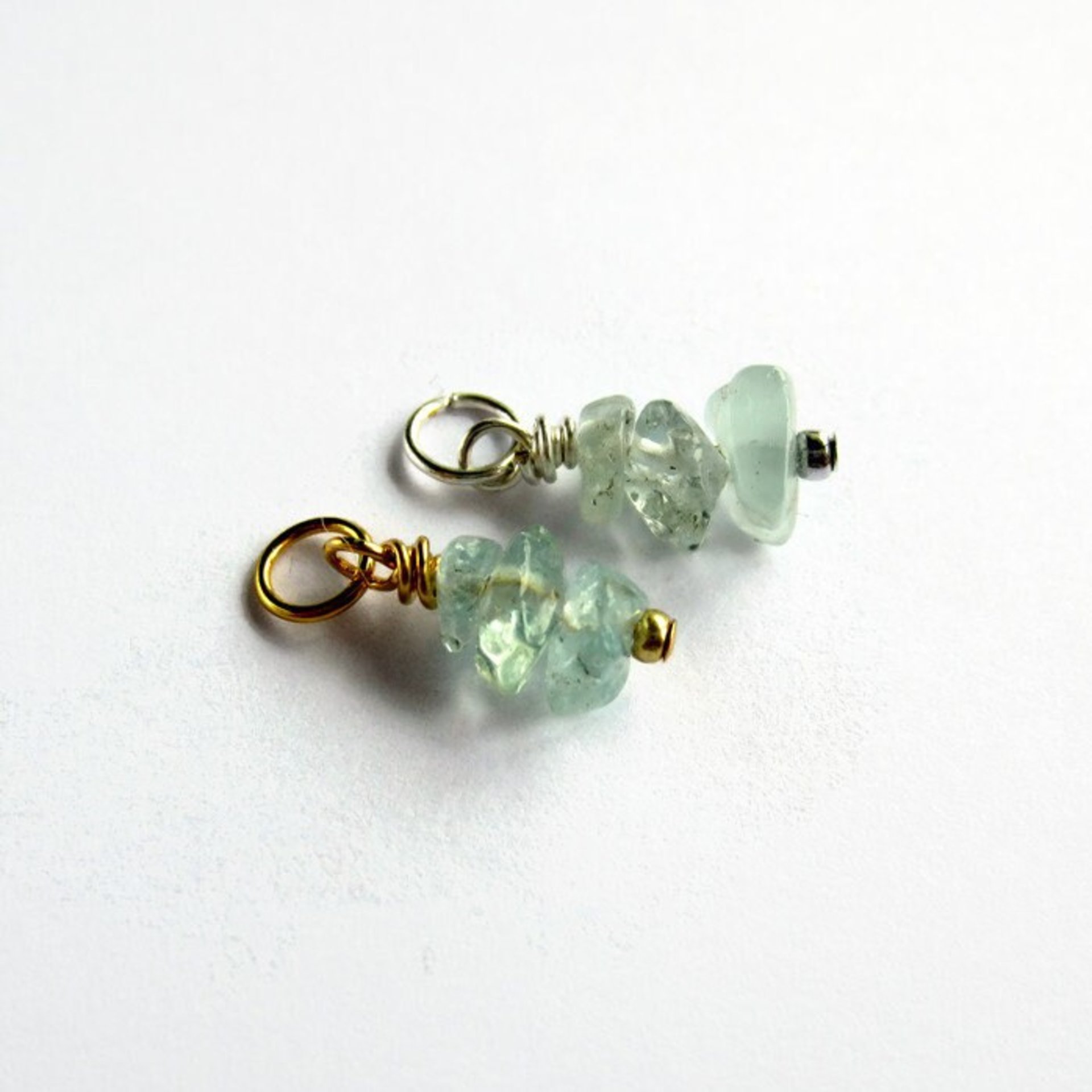 Aquamarine Gemstone Stack Charm ~ March Birthstone ~ Handmade by The Tiny Tree Frog Jewellery