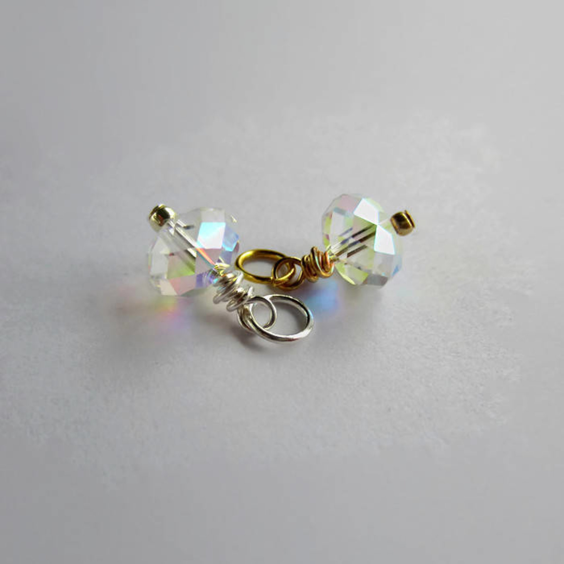 Clear Crystal AB Rondelle Charm ~ Handmade by The Tiny Tree Frog Jewellery