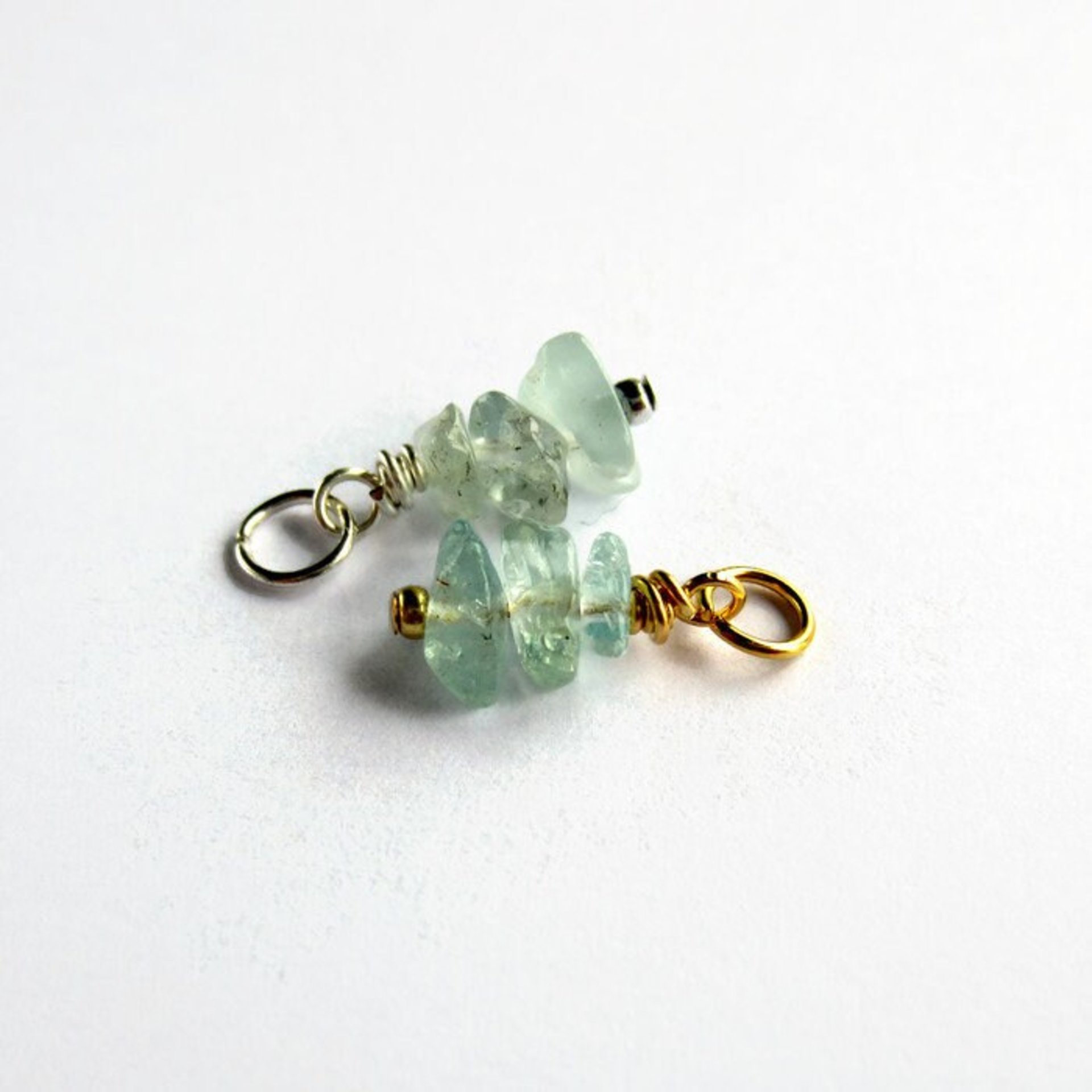 Aquamarine Gemstone Stack Charm ~ March Birthstone ~ Handmade by The Tiny Tree Frog Jewellery
