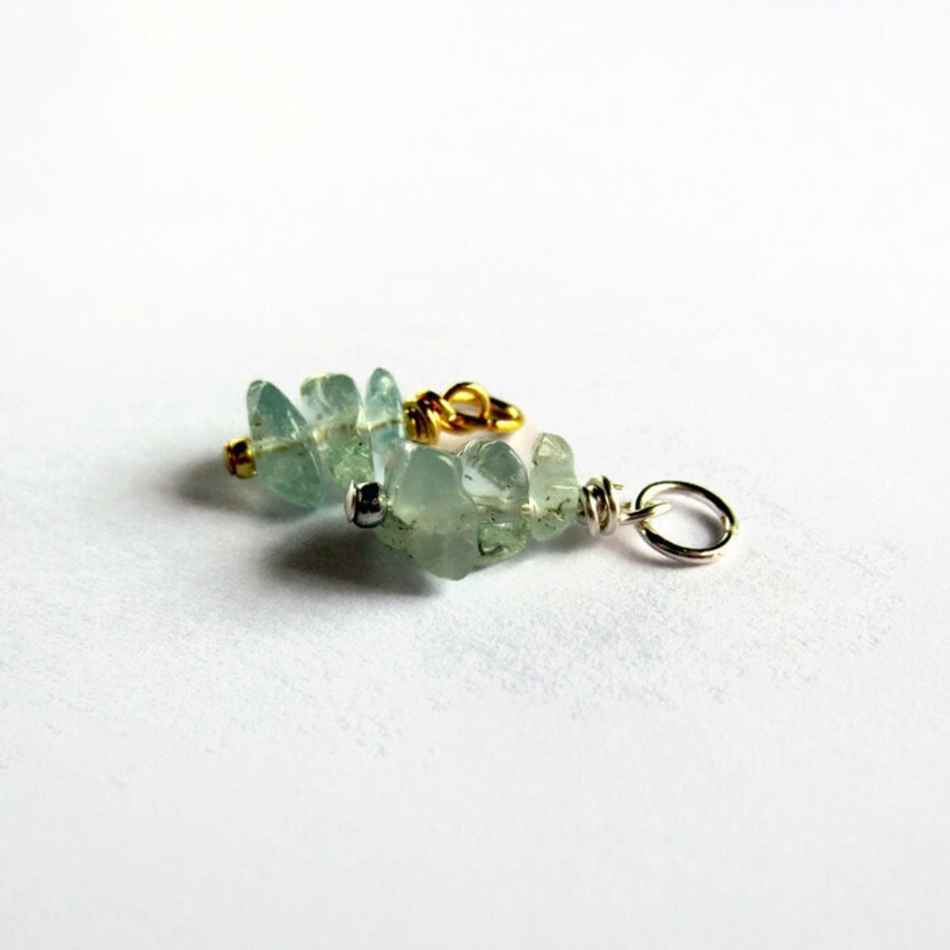 Aquamarine Gemstone Stack Charm ~ March Birthstone ~ Handmade by The Tiny Tree Frog Jewellery