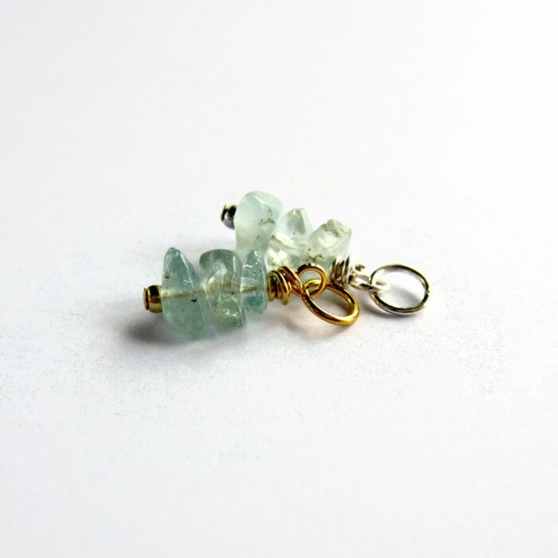 Aquamarine Gemstone Stack Charm ~ March Birthstone ~ Handmade by The Tiny Tree Frog Jewellery