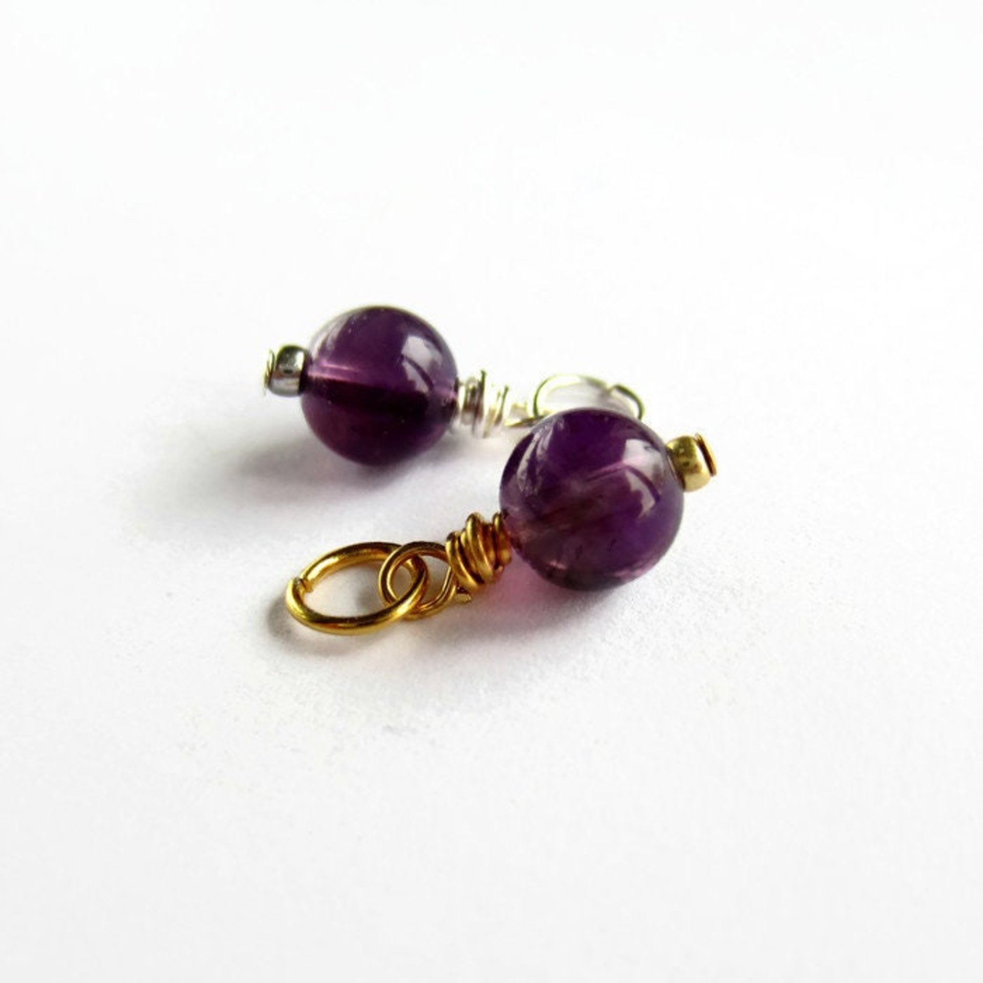Amethyst Gemstone Charm ~ February Birthstone ~ Handmade by The Tiny Tree Frog Jewellery
