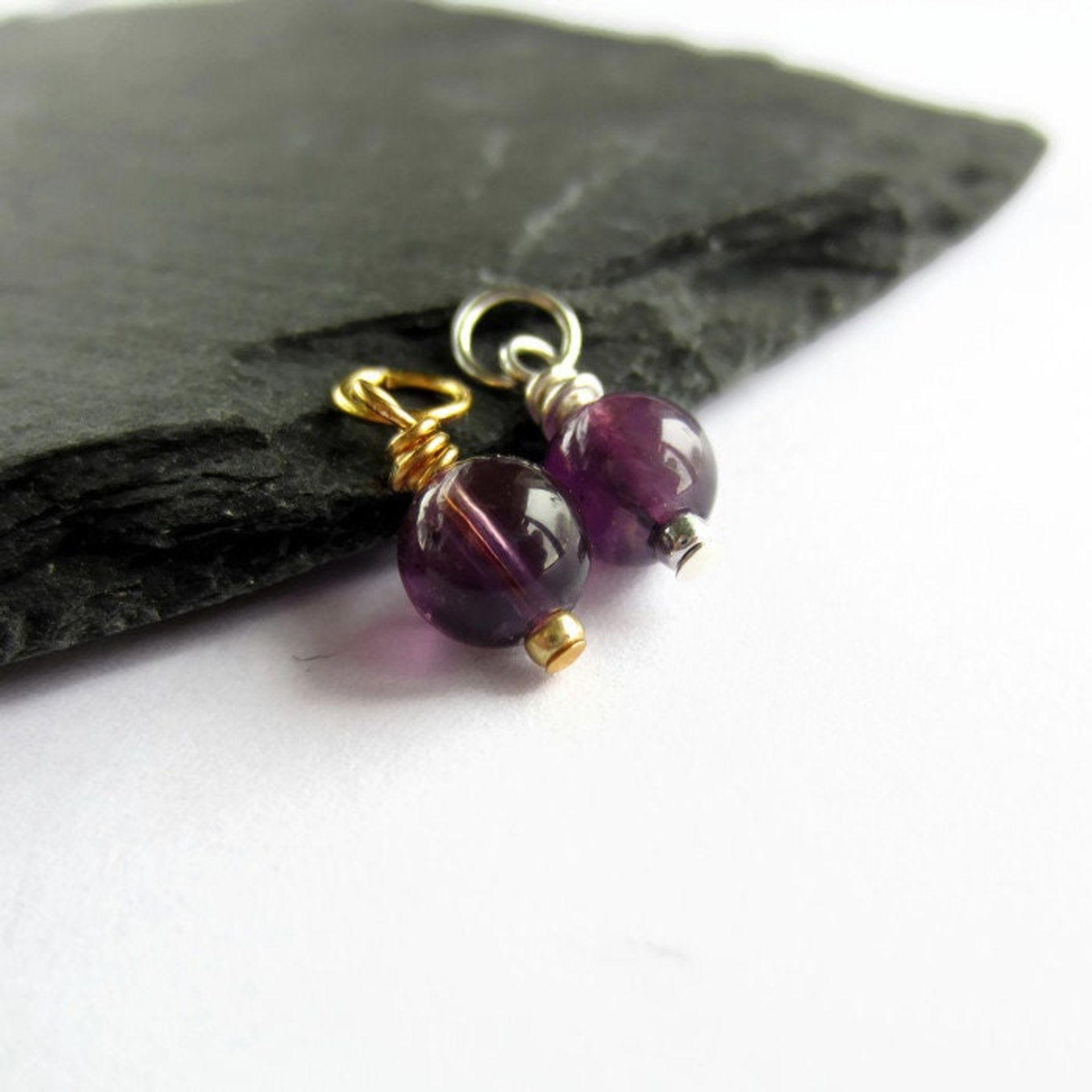 Amethyst Gemstone Charm ~ February Birthstone ~ Handmade by The Tiny Tree Frog Jewellery