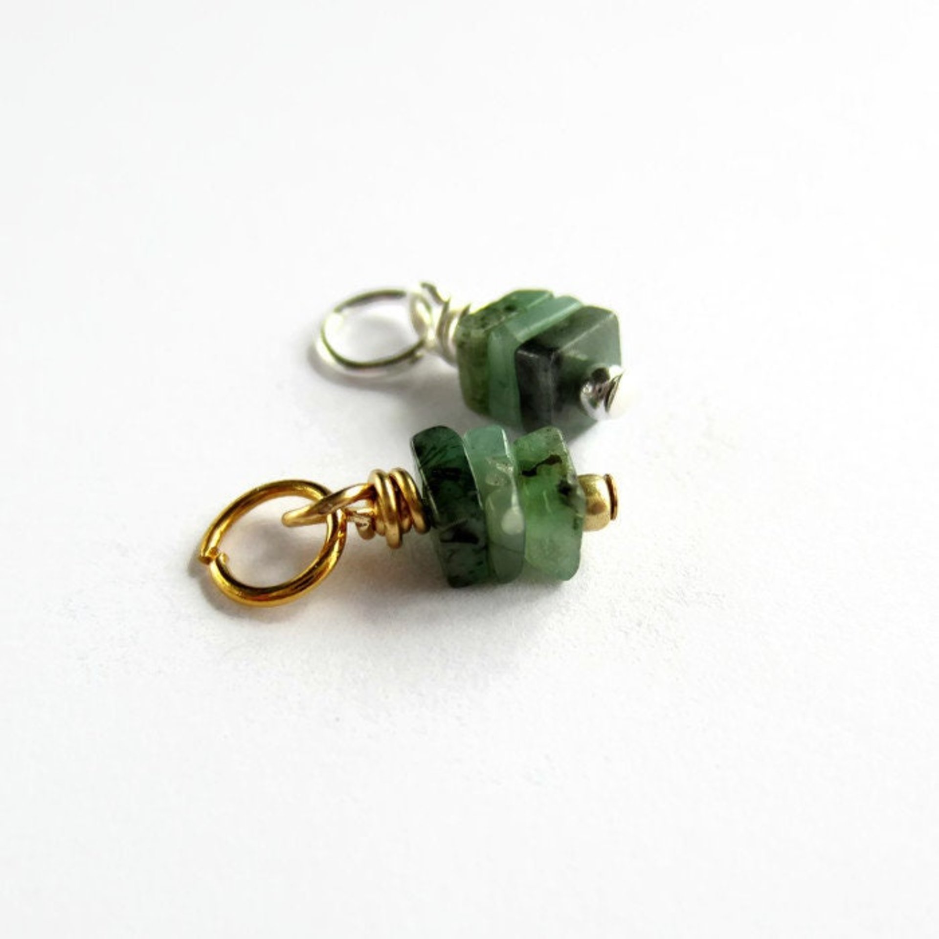 Emerald Gemstone Charm ~ May Birthstone ~ Handmade by The Tiny Tree Frog Jewellery