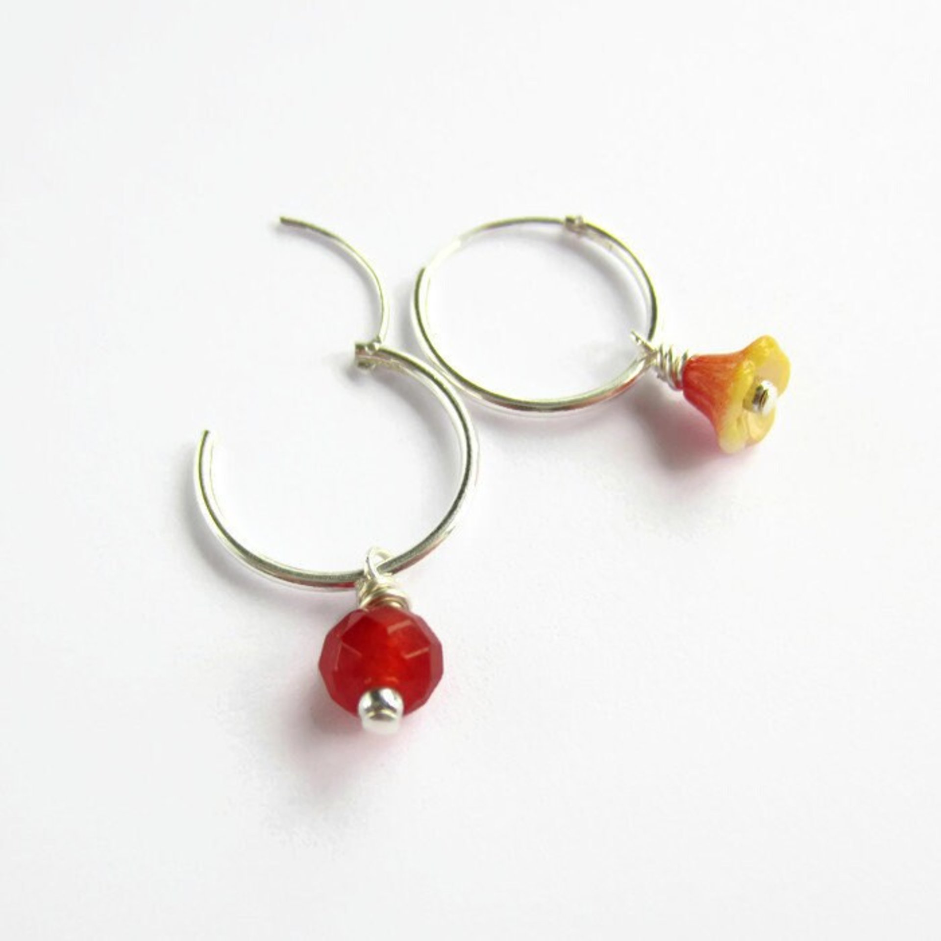 Single or Pair of 16mm 925 Sterling Silver Hoop Earrings ~ The Tiny Tree Frog Jewellery