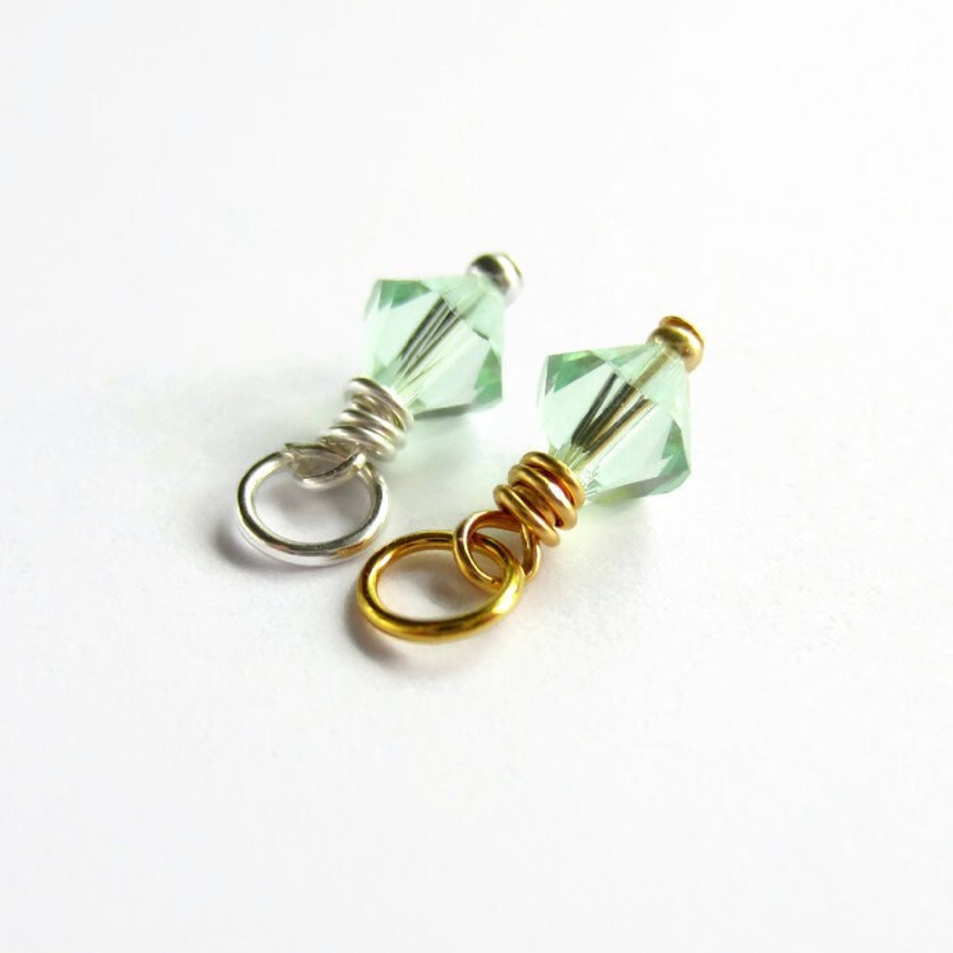 Pale Chrysolite Green Crystal Charm ~ Handmade by The Tiny Tree Frog Jewellery