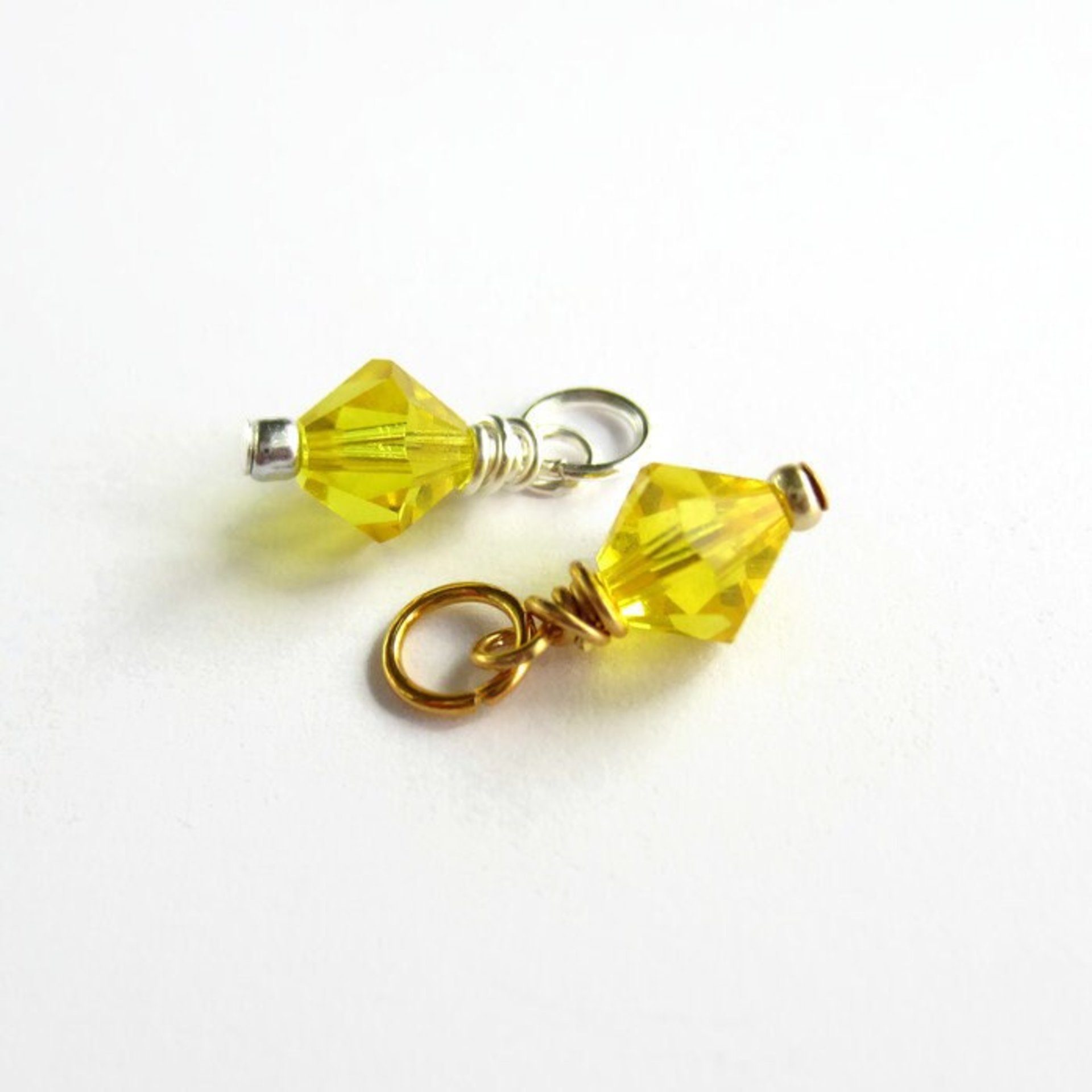 Citrine Yellow Crystal Charm ~ Handmade by The Tiny Tree Frog Jewellery