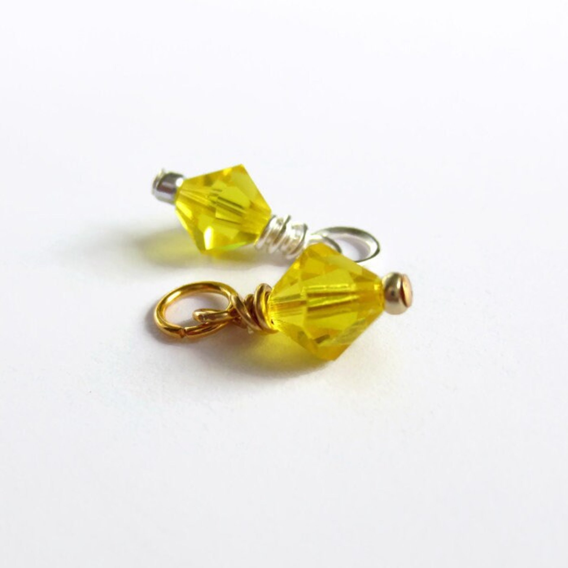 Citrine Yellow Crystal Charm ~ Handmade by The Tiny Tree Frog Jewellery