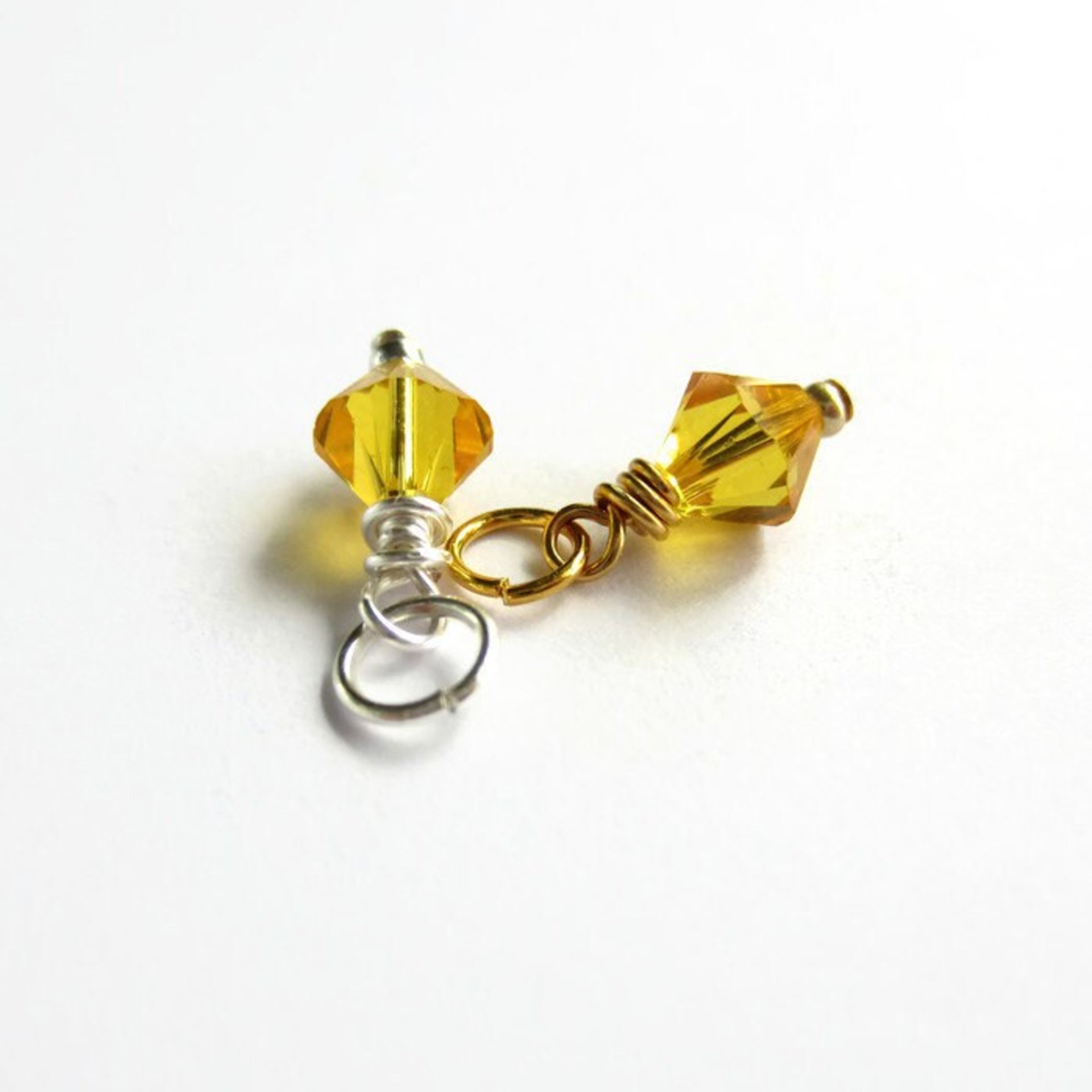 Sunflower Yellow Crystal Charm ~ Handmade by The Tiny Tree Frog Jewellery