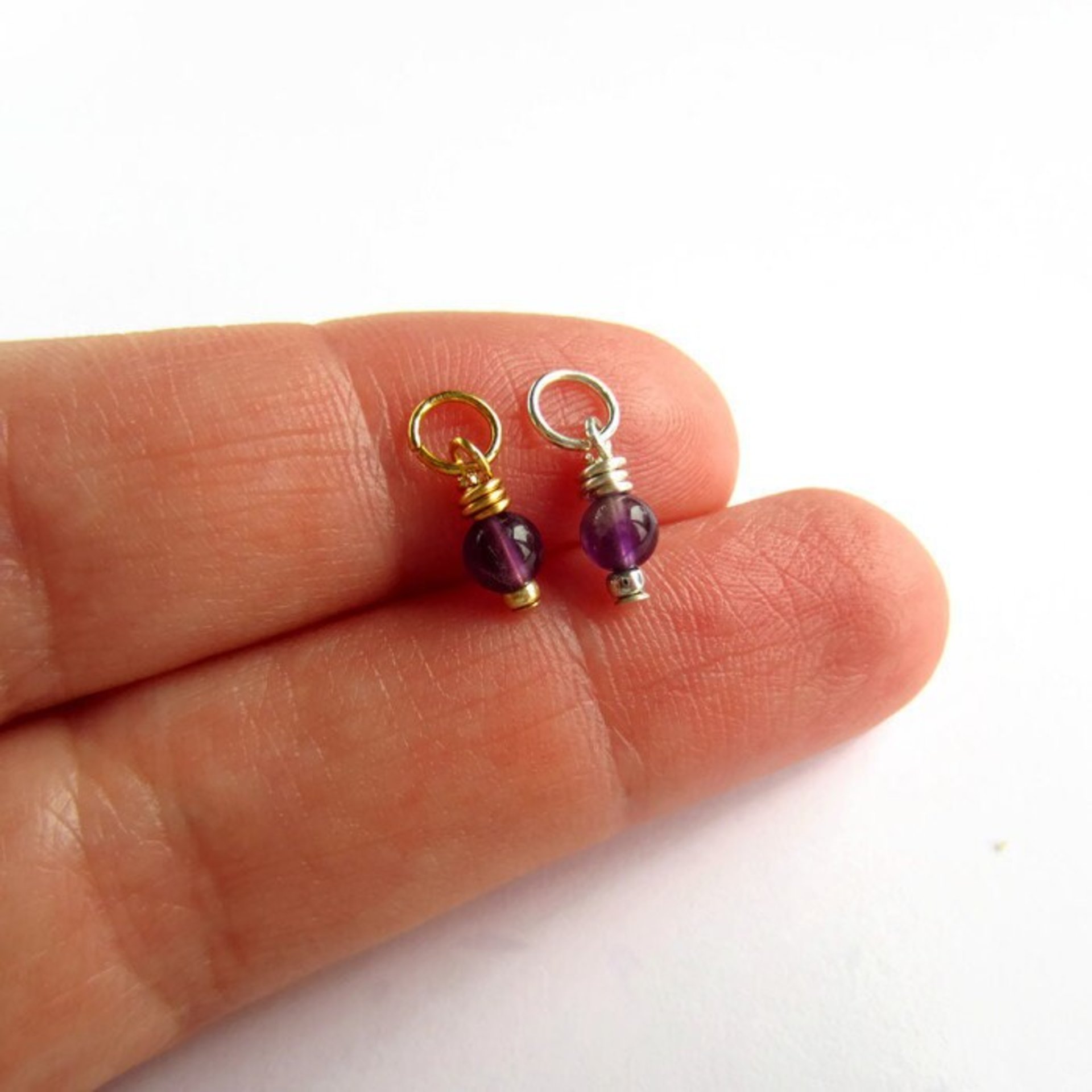 Amethyst Gemstone Charm ~ February Birthstone ~ Handmade by The Tiny Tree Frog Jewellery