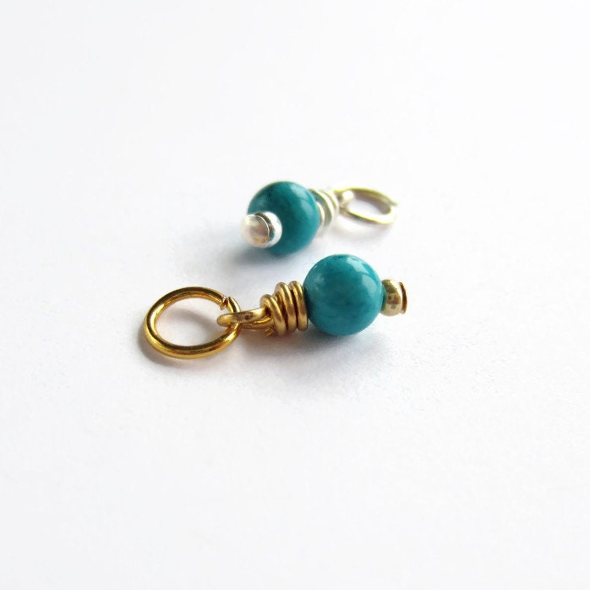 Tiny Turquoise Gemstone Charm ~ December Birthstone ~ Handmade by The Tiny Tree Frog Jewellery