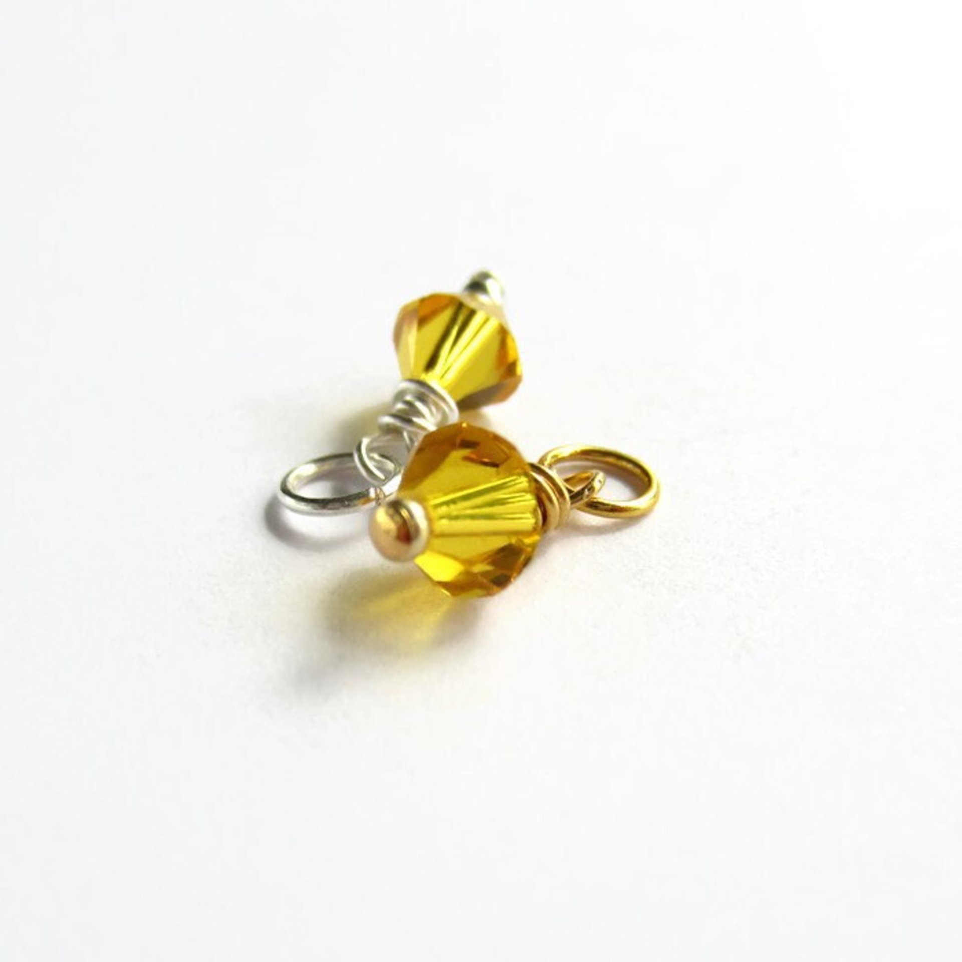 Sunflower Yellow Crystal Charm ~ Handmade by The Tiny Tree Frog Jewellery