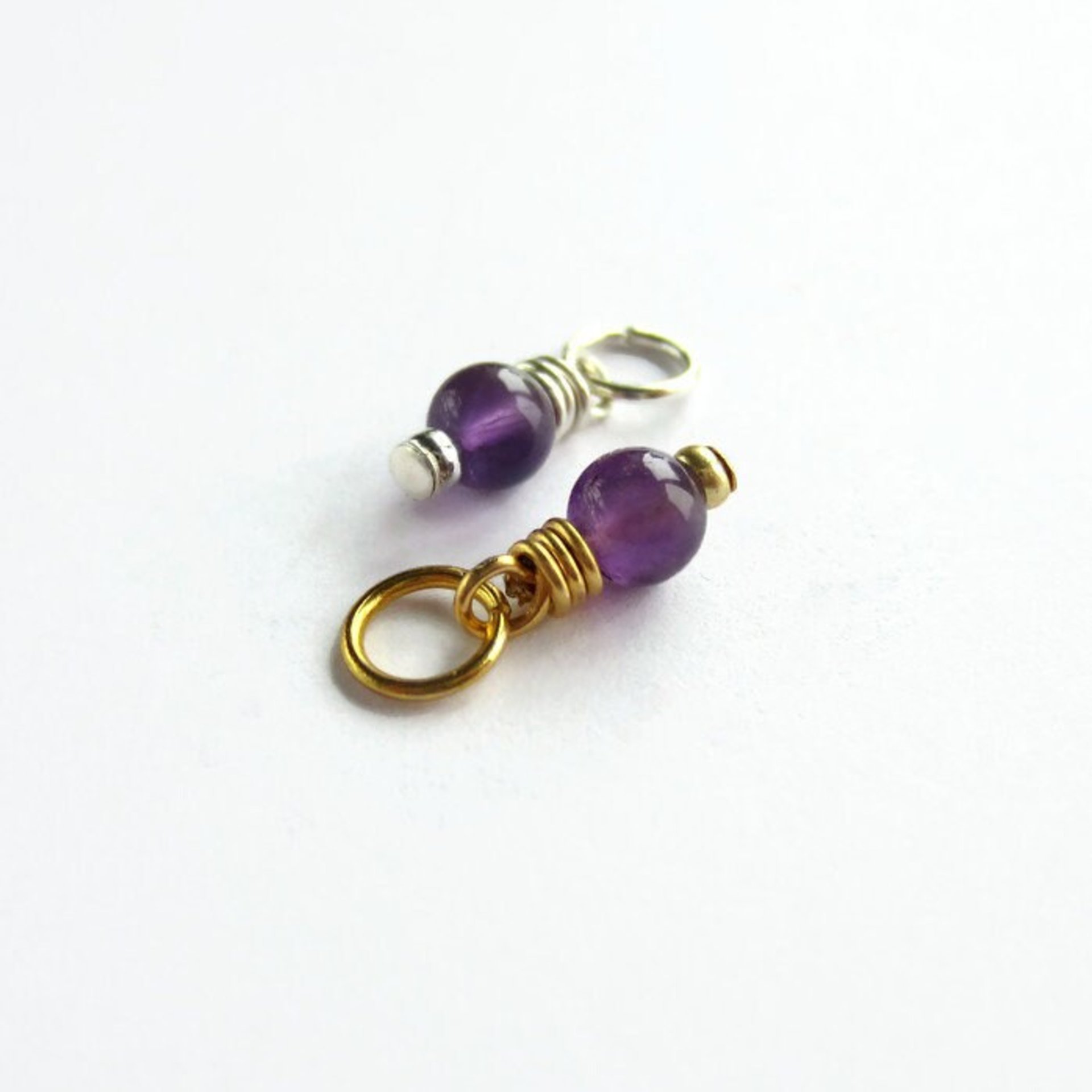 Amethyst Gemstone Charm ~ February Birthstone ~ Handmade by The Tiny Tree Frog Jewellery