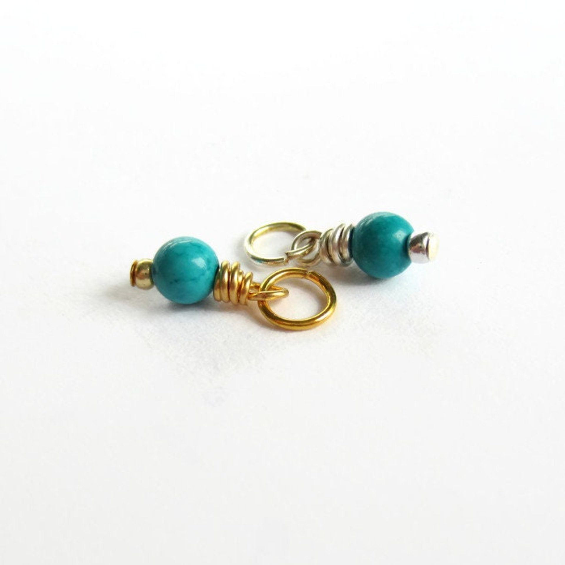 Tiny Turquoise Gemstone Charm ~ December Birthstone ~ Handmade by The Tiny Tree Frog Jewellery
