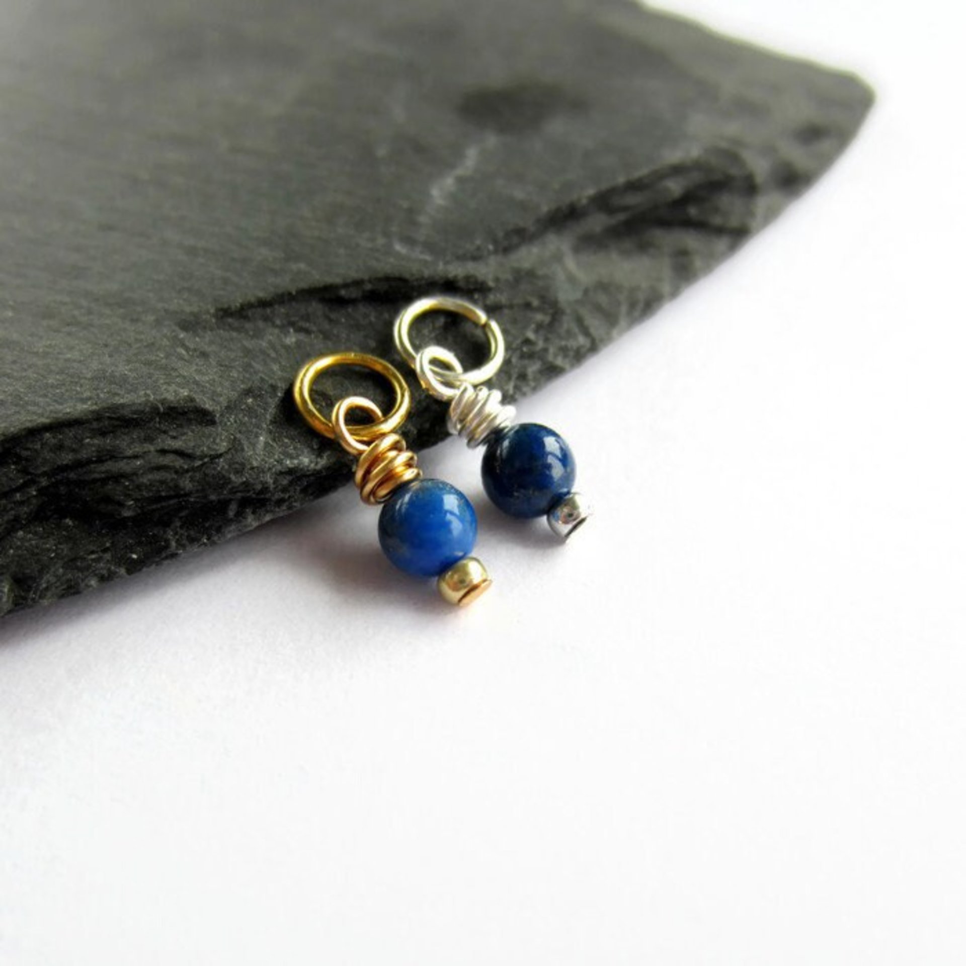 Lapis Lazuli Gemstone Charm ~ September Birthstone ~ Handmade by The Tiny Tree Frog Jewellery
