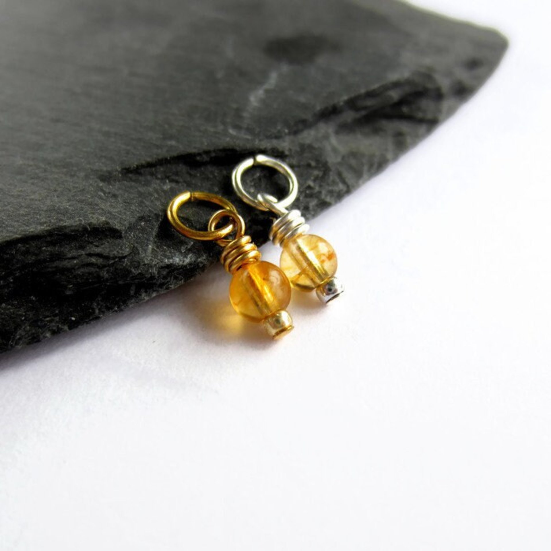 Citrine Gemstone Charm ~ November Birthstone ~ Handmade by The Tiny Tree Frog Jewellery