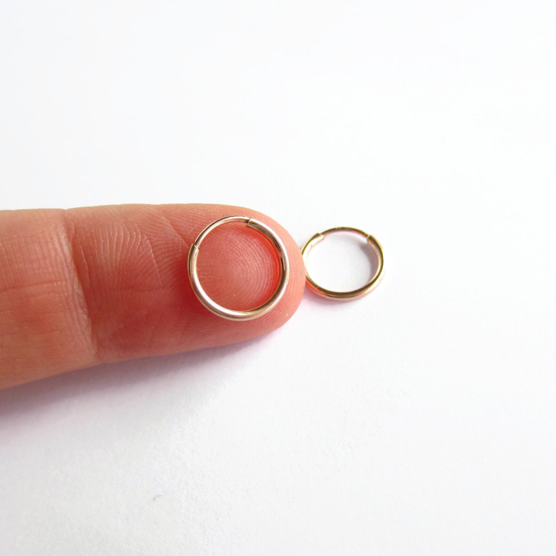 Single or Pair of 11mm 14K Rose Gold Filled Huggie Hoop Earrings ~ The Tiny Tree Frog Jewellery