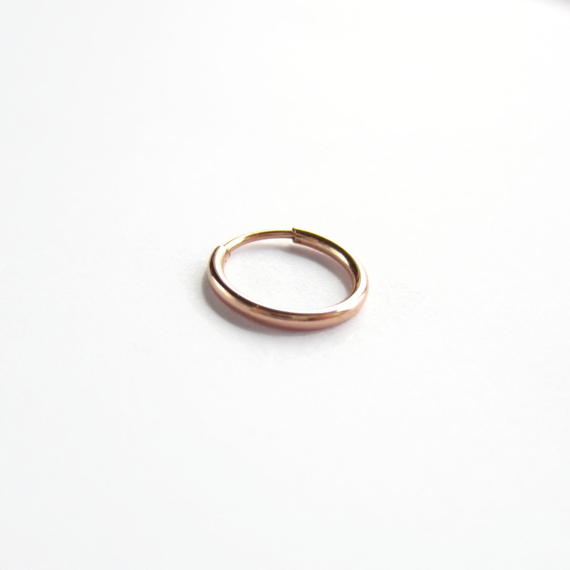 Single 11mm Rose Gold Filled Huggie Hoop Earring ~ The Tiny Tree Frog Jewellery