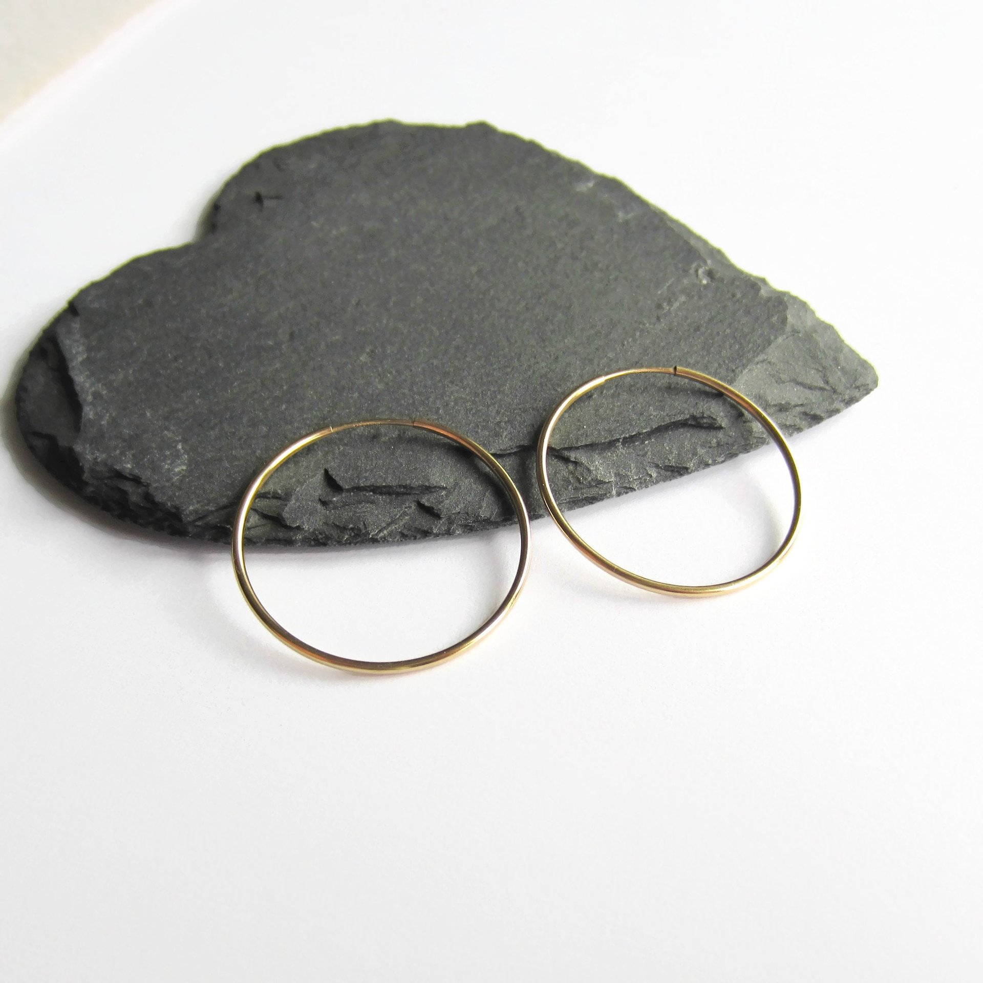 Single or Pair of Large 30mm 14K Gold Filled Hoop Earrings ~ The Tiny Tree Frog Jewellery