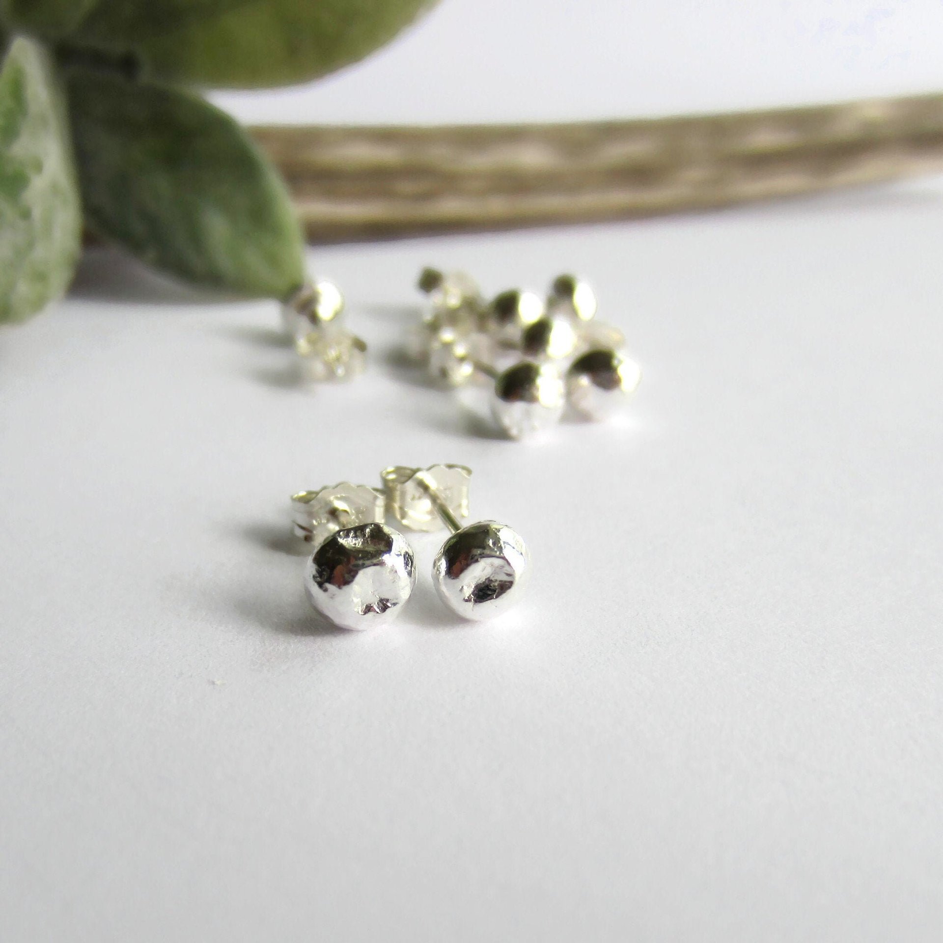 Recycled Sterling Silver Ball Stud Earrings - 6mm