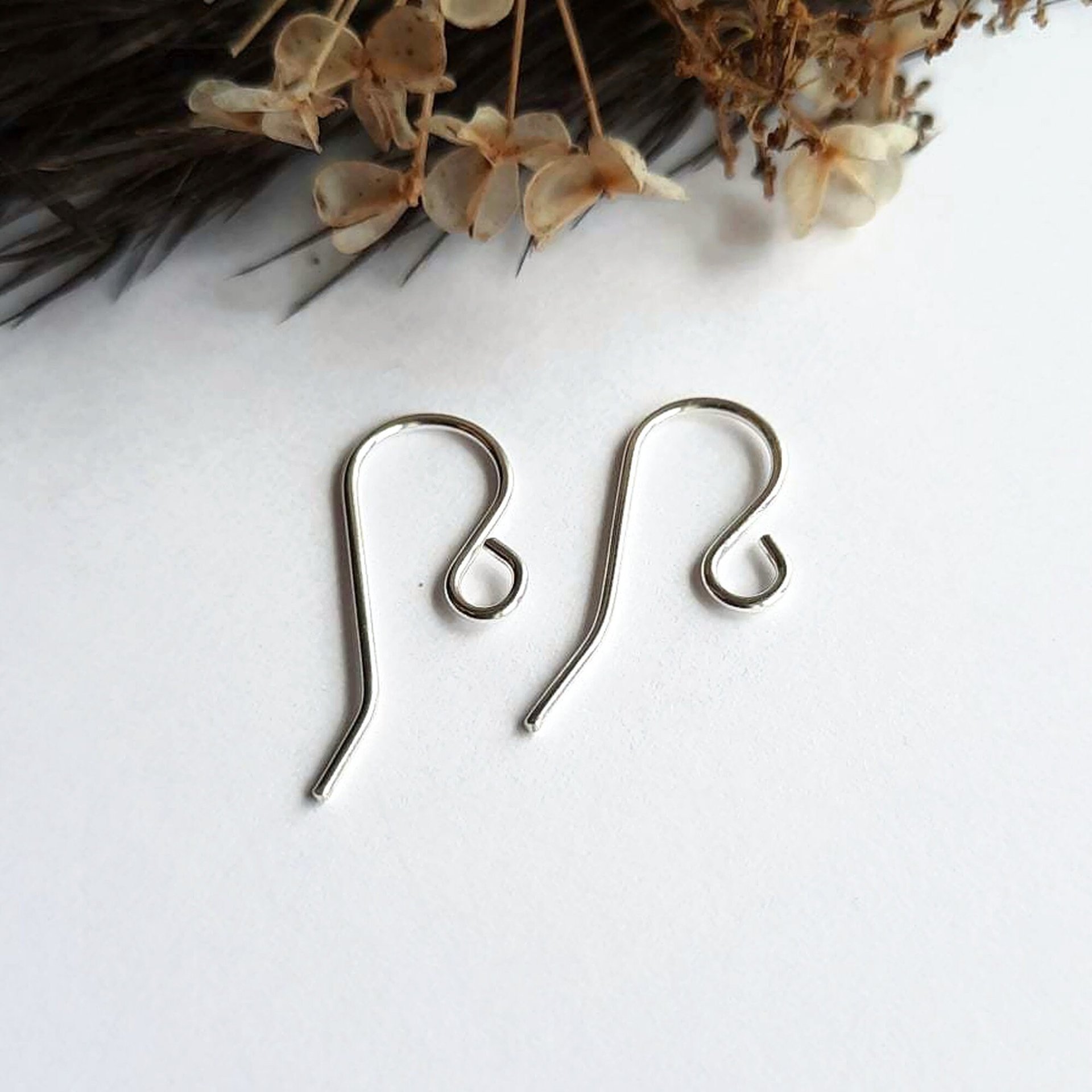 925 Sterling Silver Fish Hook Ear Wires ~ Handmade by The Tiny Tree Frog Jewellery