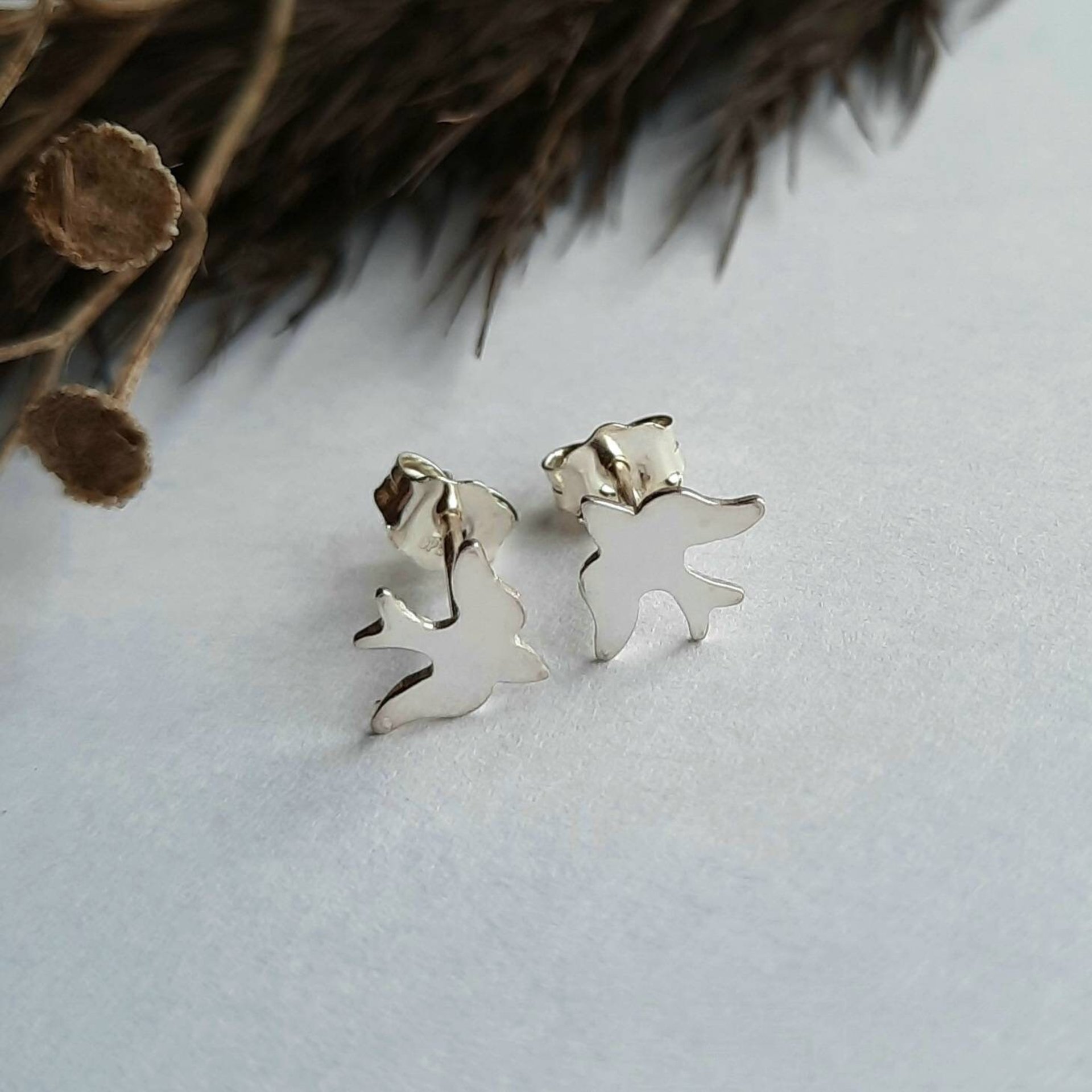 925 Sterling Silver Bird Earrings ~ Handmade by The Tiny Tree Frog Jewellery