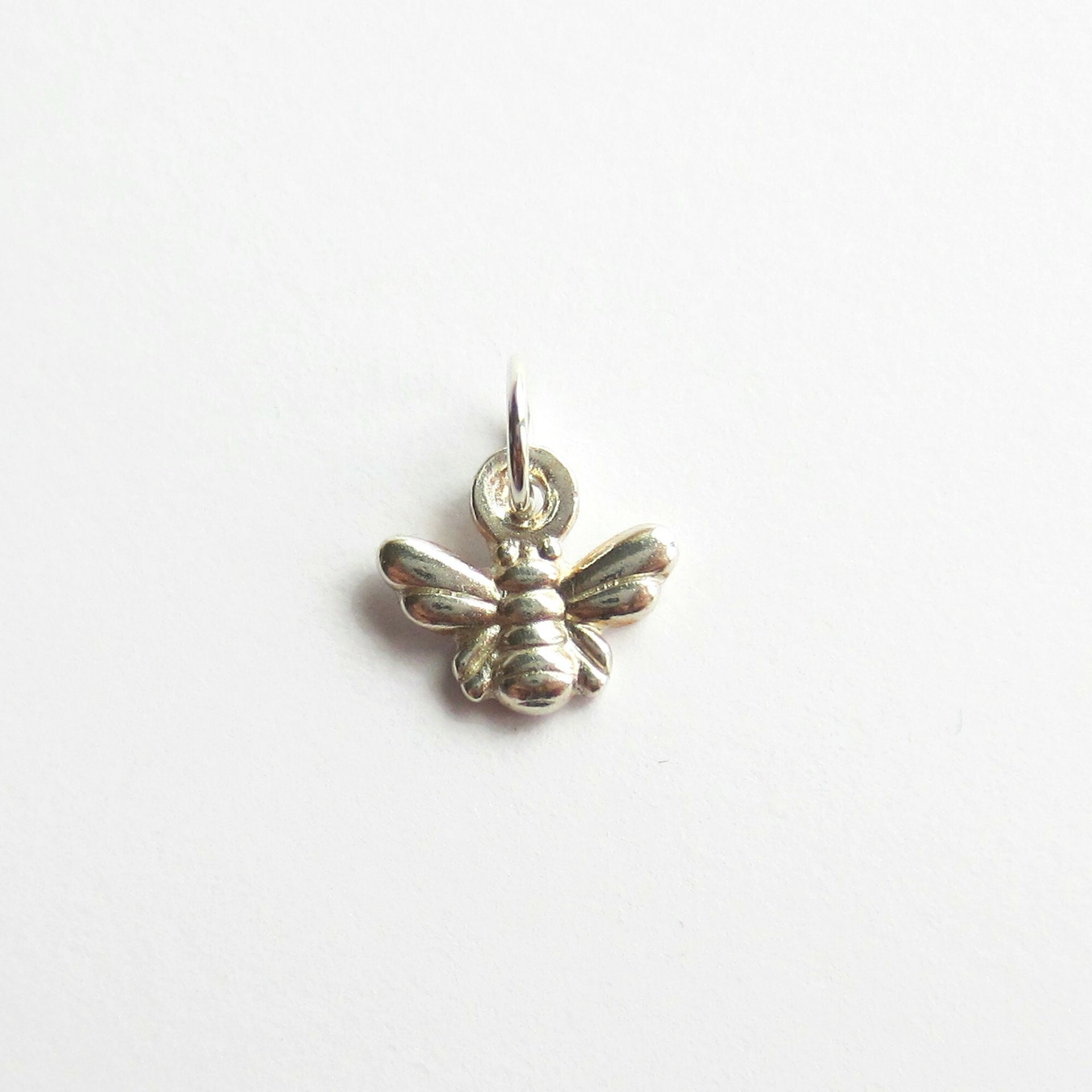 Tiny Fine Silver Bee Charm ~ Handmade by The Tiny Tree Frog Jewellery