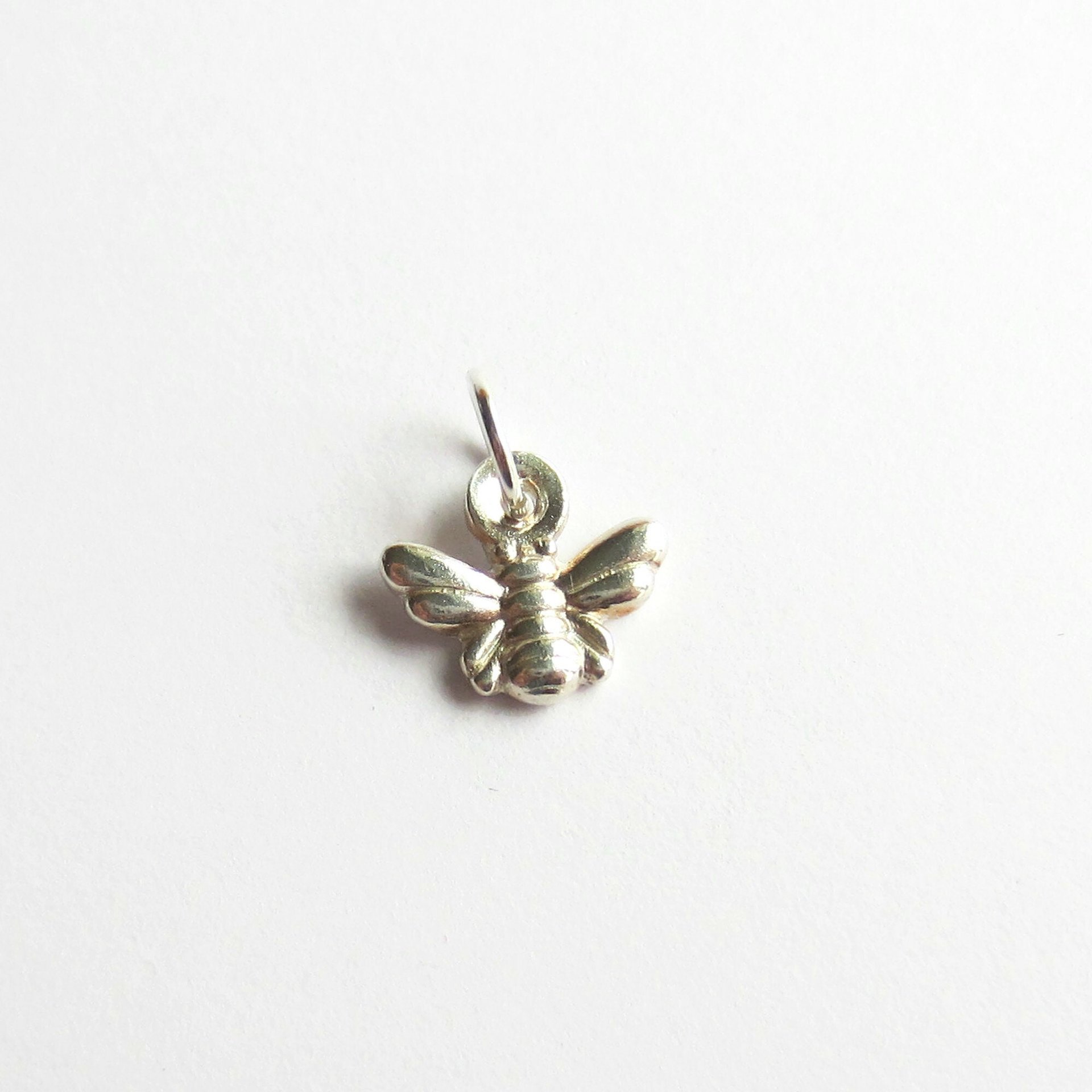 Tiny Fine Silver Bee Charm ~ Handmade by The Tiny Tree Frog Jewellery