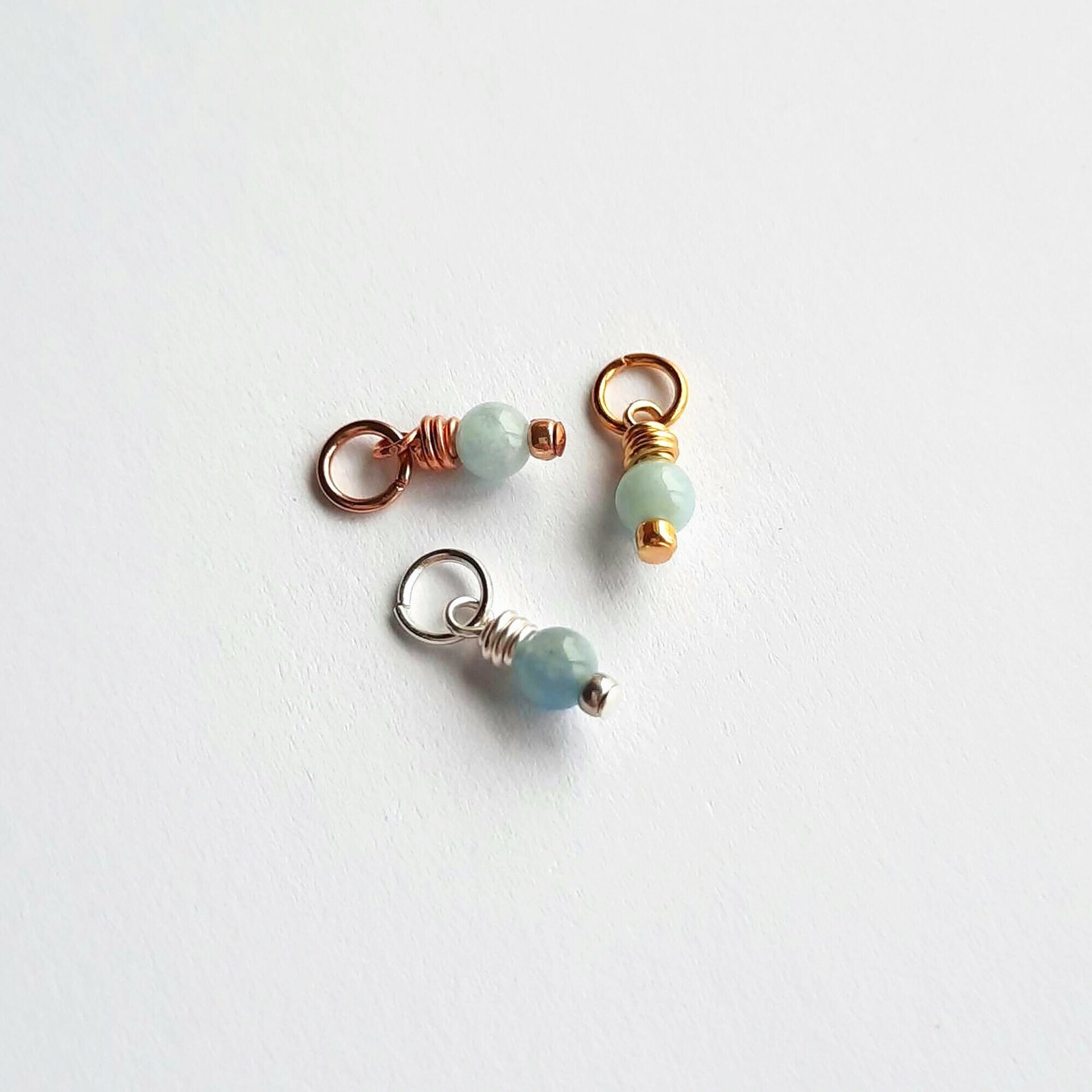 Aquamarine Gemstone Charm ~ March Birthstone ~ Handmade by The Tiny Tree Frog Jewellery