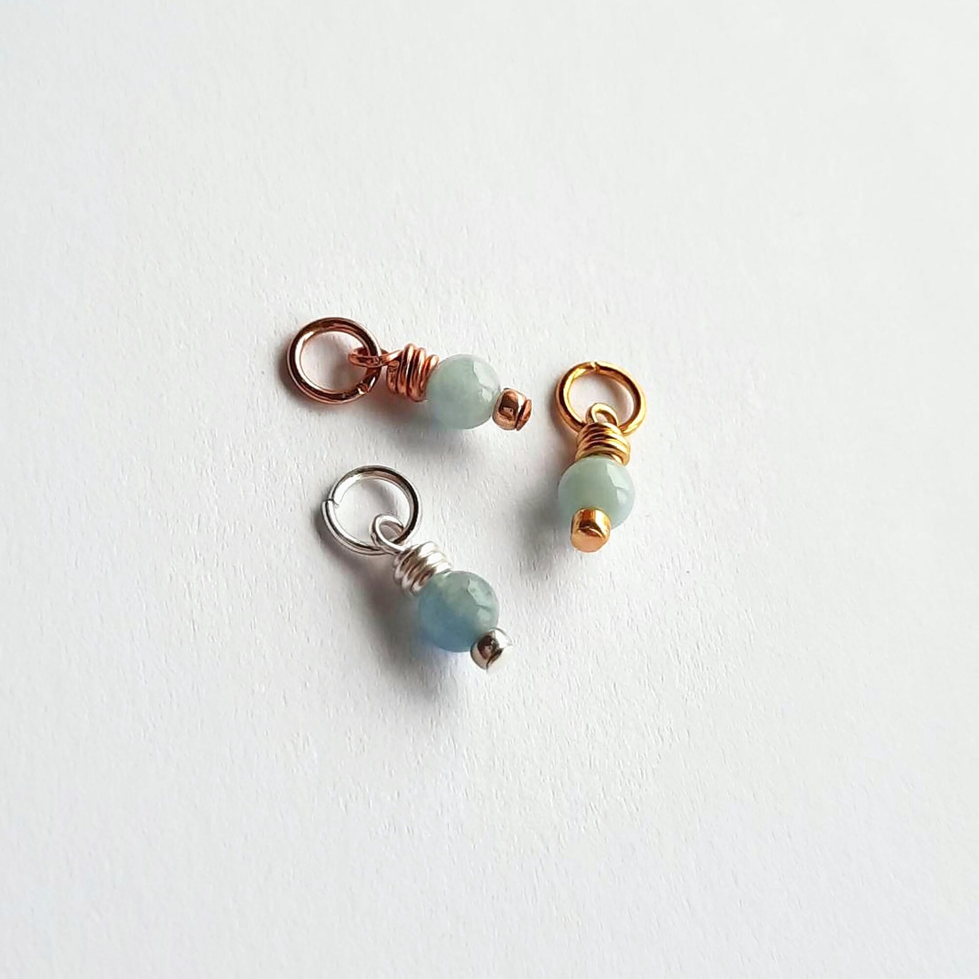 Aquamarine Gemstone Charm ~ March Birthstone ~ Handmade by The Tiny Tree Frog Jewellery