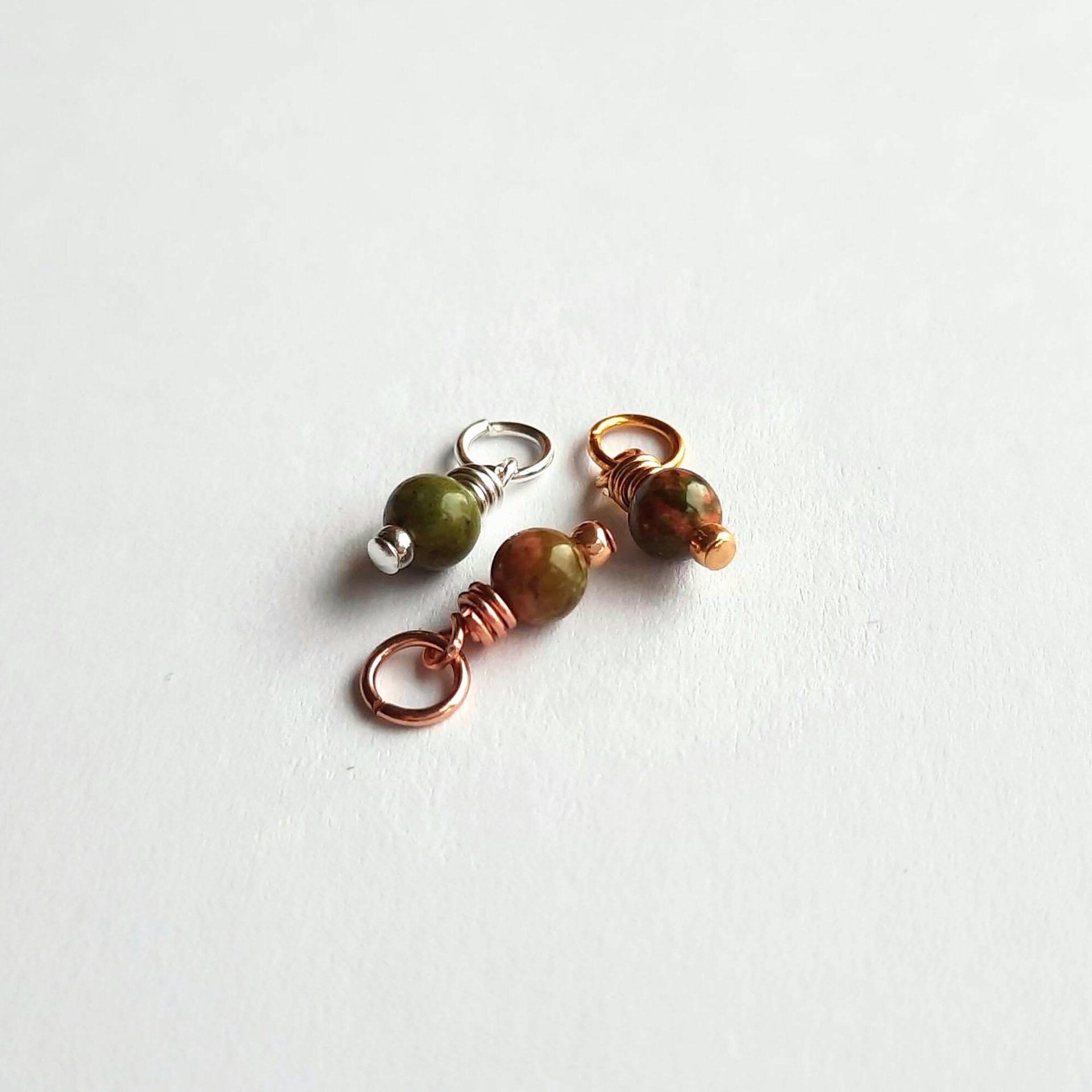 Unakite Gemstone Charm ~ Handmade by The Tiny Tree Frog Jewellery