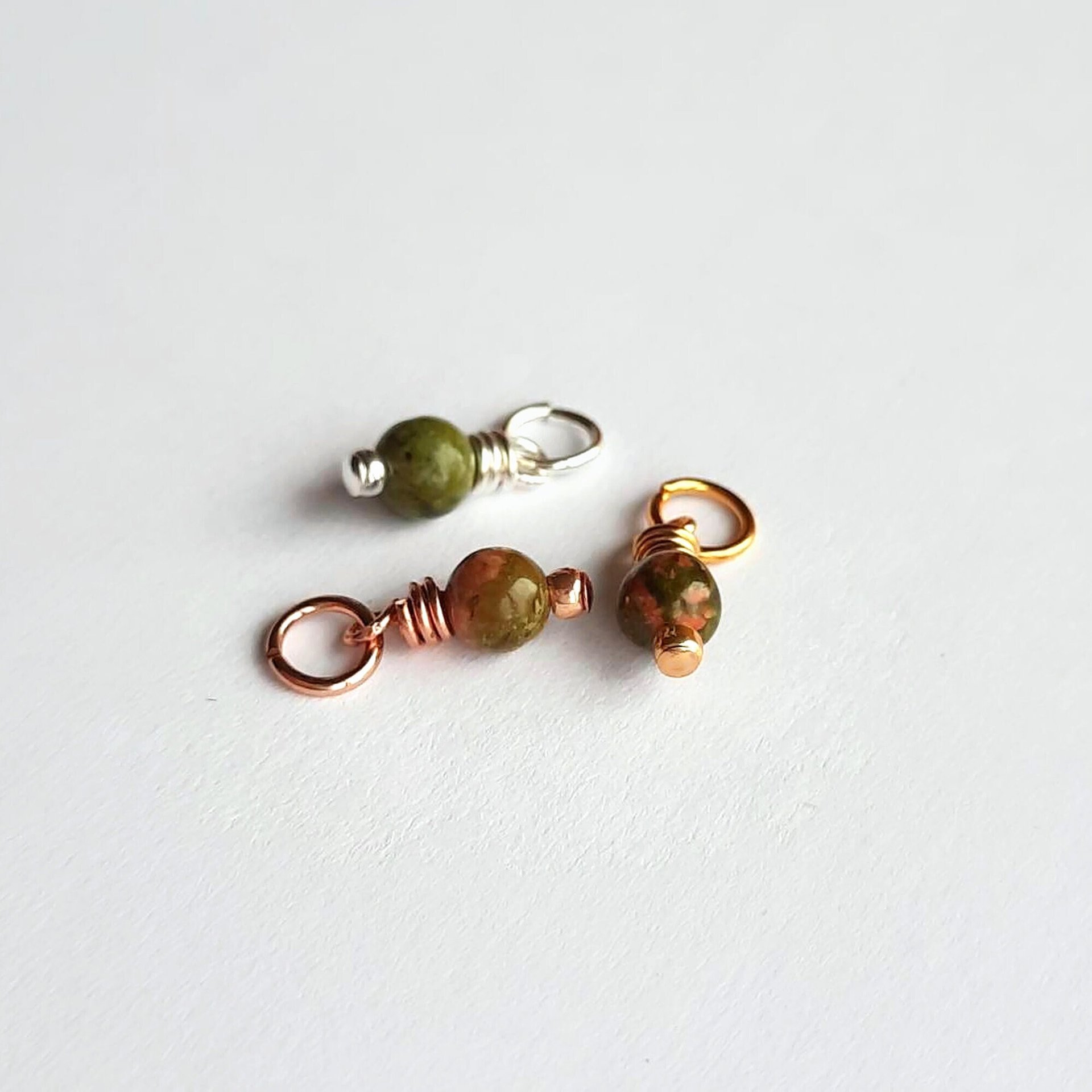 Unakite Gemstone Charm ~ Handmade by The Tiny Tree Frog Jewellery