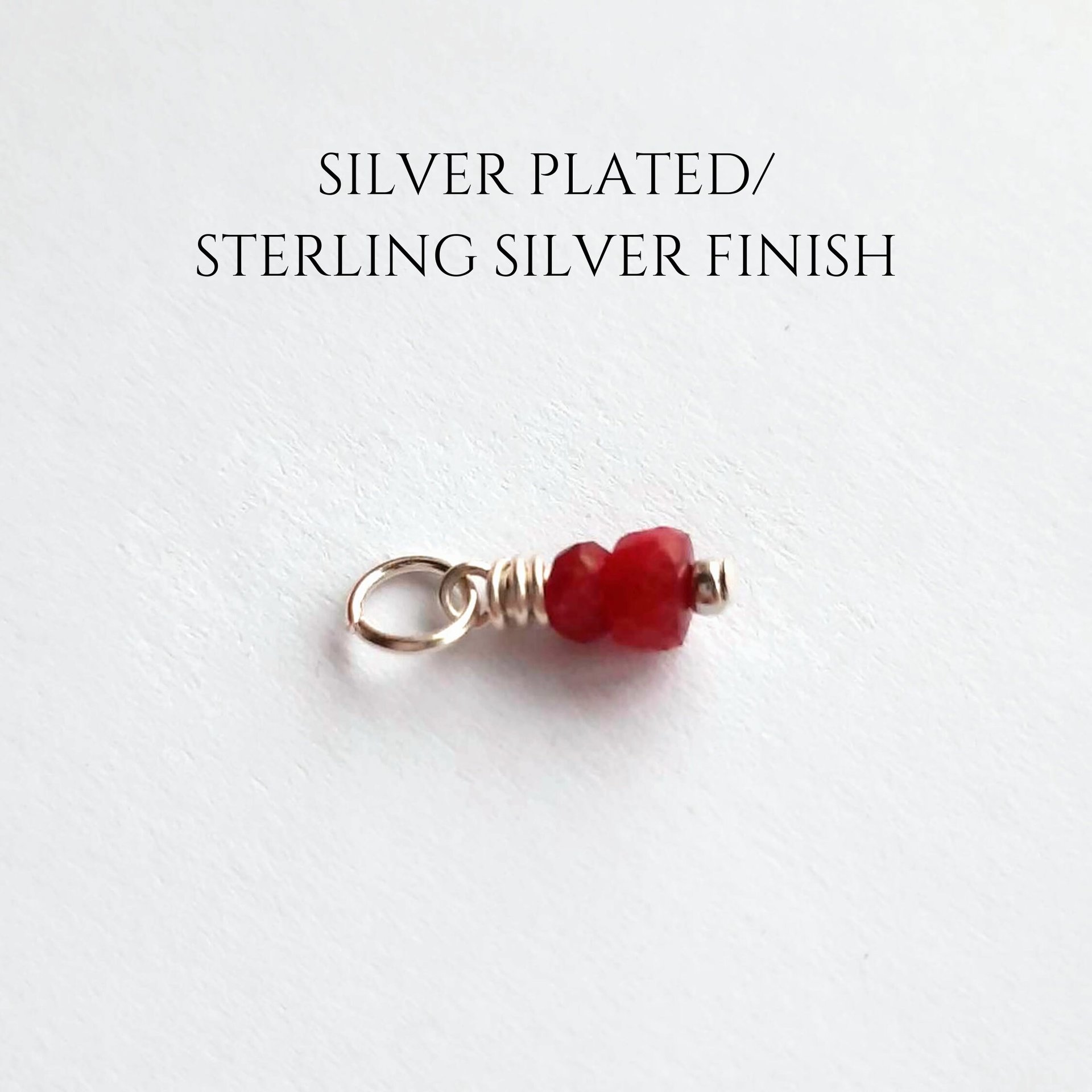 Ruby Gemstone Charm ~ July Birthstone ~ Handmade by The Tiny Tree Frog Jewellery