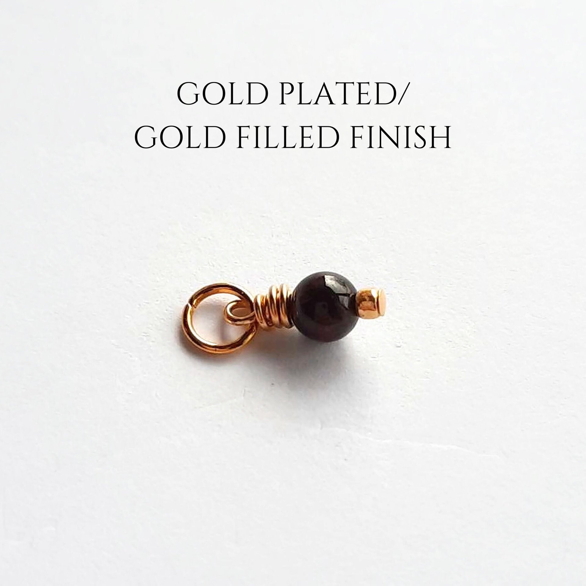 Garnet Gemstone Charm ~ January Birthstone ~ Handmade by The Tiny Tree Frog Jewellery