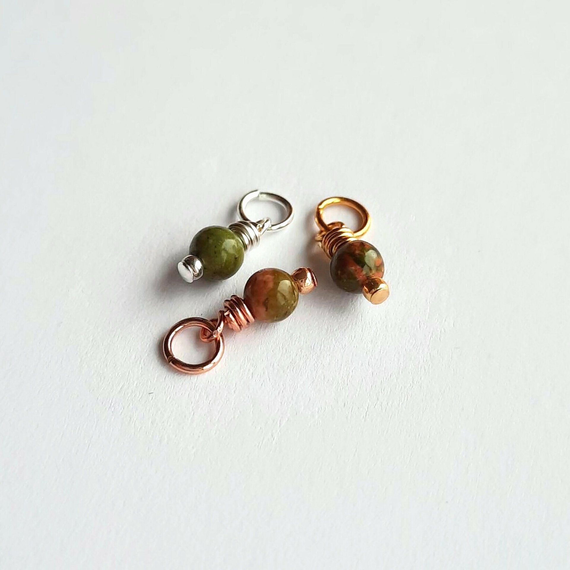 Unakite Gemstone Charm ~ Handmade by The Tiny Tree Frog Jewellery