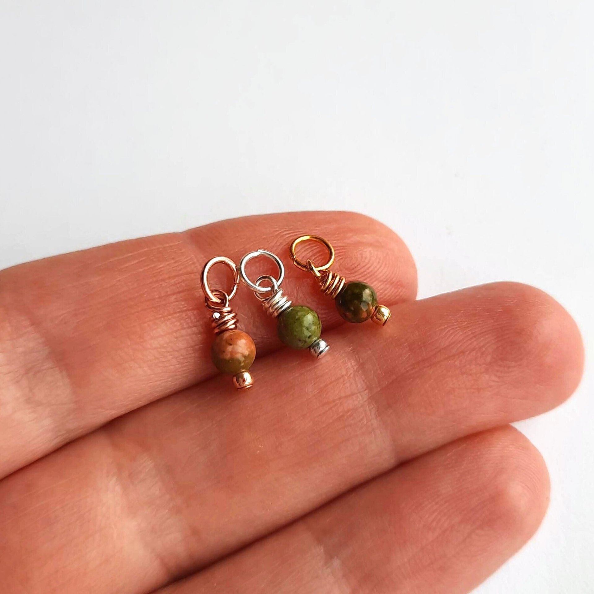 Unakite Gemstone Charm ~ Handmade by The Tiny Tree Frog Jewellery