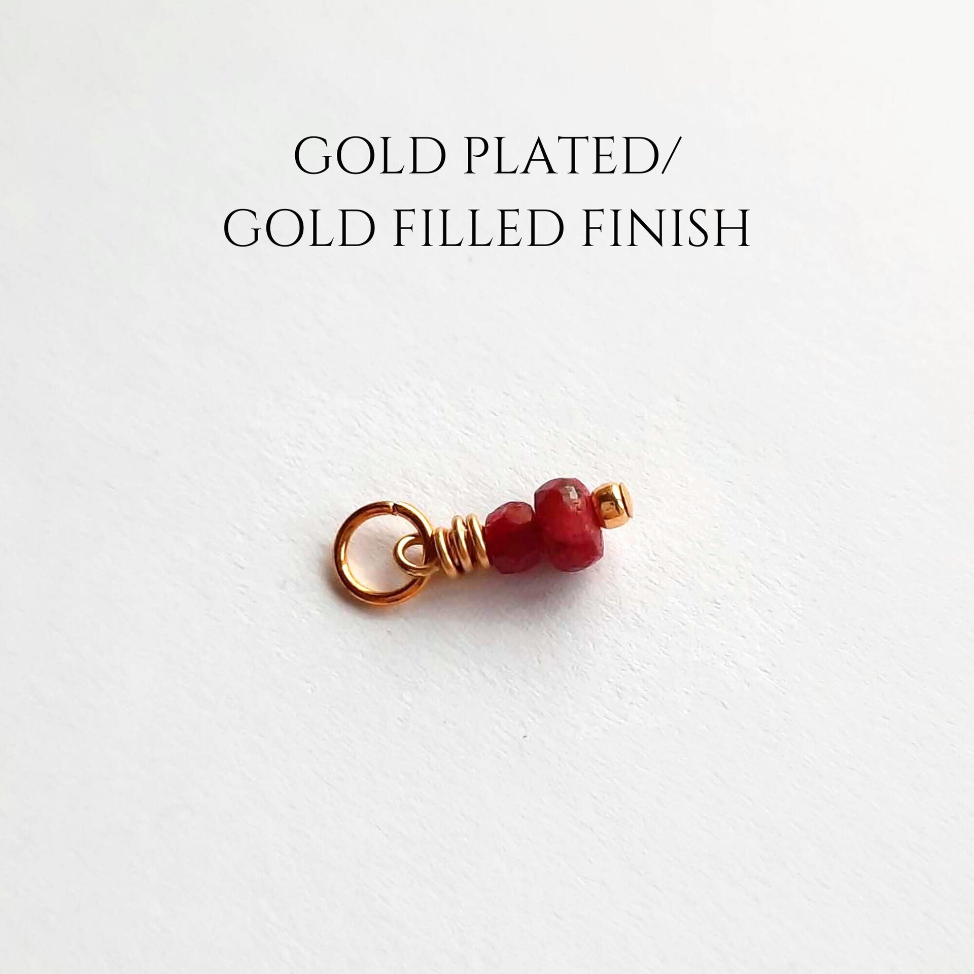 Ruby Gemstone Charm ~ July Birthstone ~ Handmade by The Tiny Tree Frog Jewellery