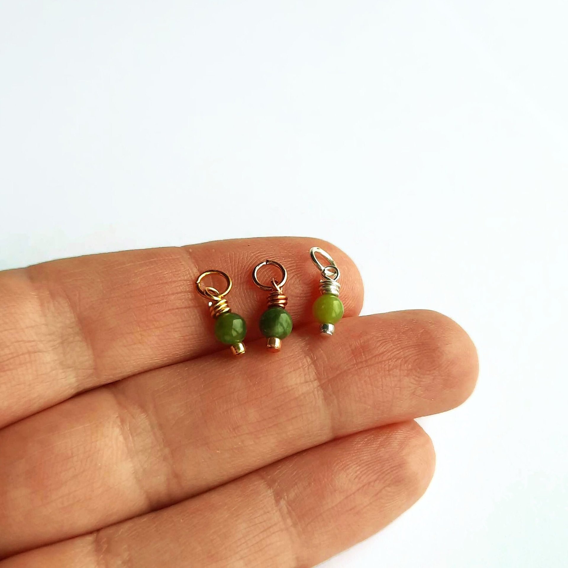 Nephrite Jade Gemstone Charm ~ Handmade by The Tiny Tree Frog Jewellery