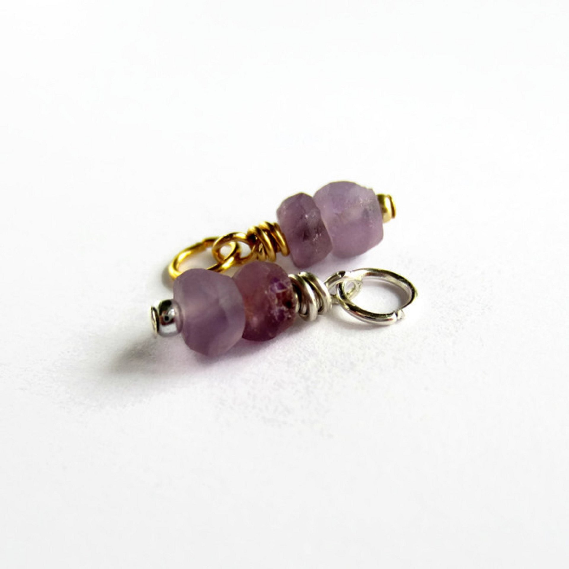 Raw Amethyst Gemstone Charm ~ February Birthstone ~ Handmade by The Tiny Tree Frog Jewellery