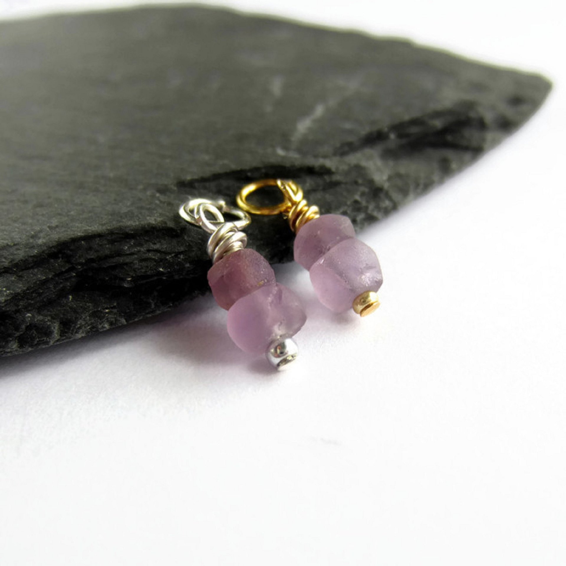Raw Amethyst Gemstone Charm ~ February Birthstone ~ Handmade by The Tiny Tree Frog Jewellery