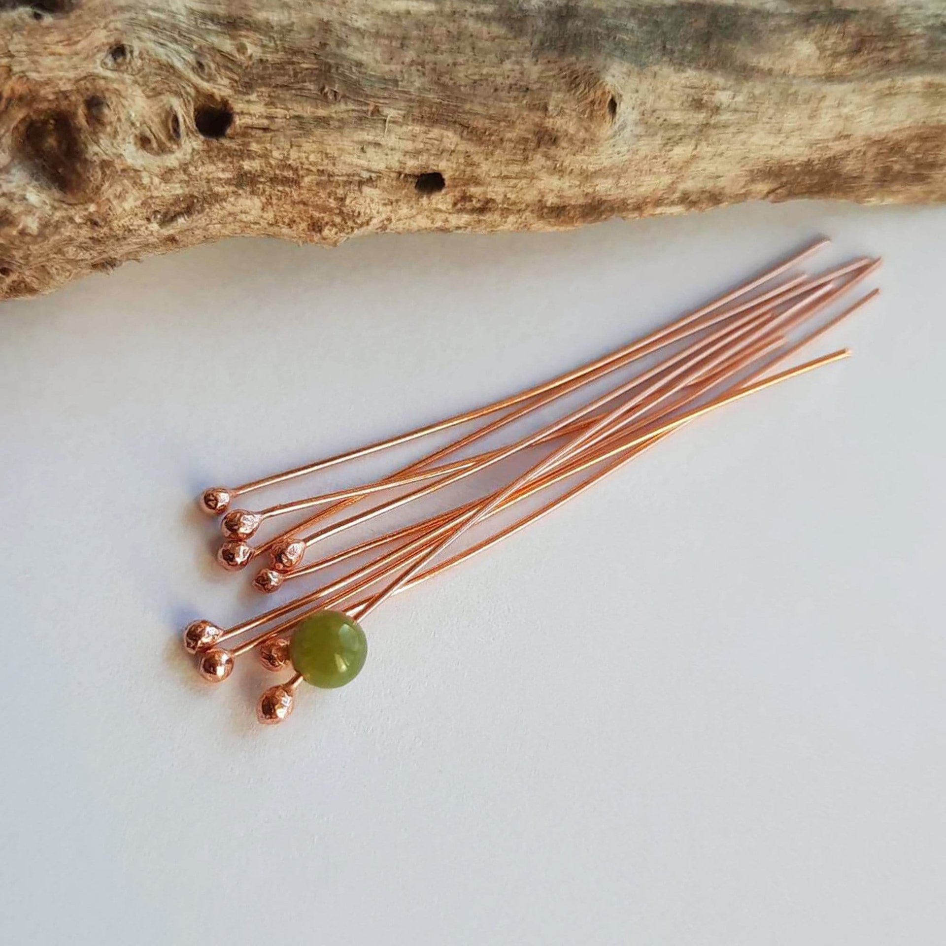 Raw Copper Ball End Headpins ~ Handmade by The Tiny Tree Frog Jewellery