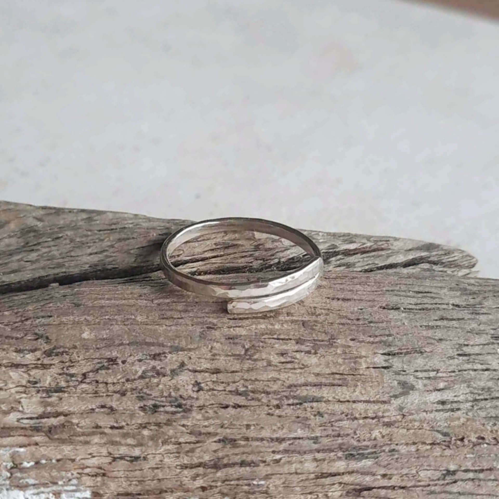 Recycled sterling silver adjustable spiral finger, midi or thumb ring, hand crafted The Tiny Tree Frog Jewellery