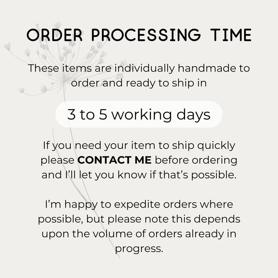 The Tiny Tree Frog Jewellery order processing times infographic